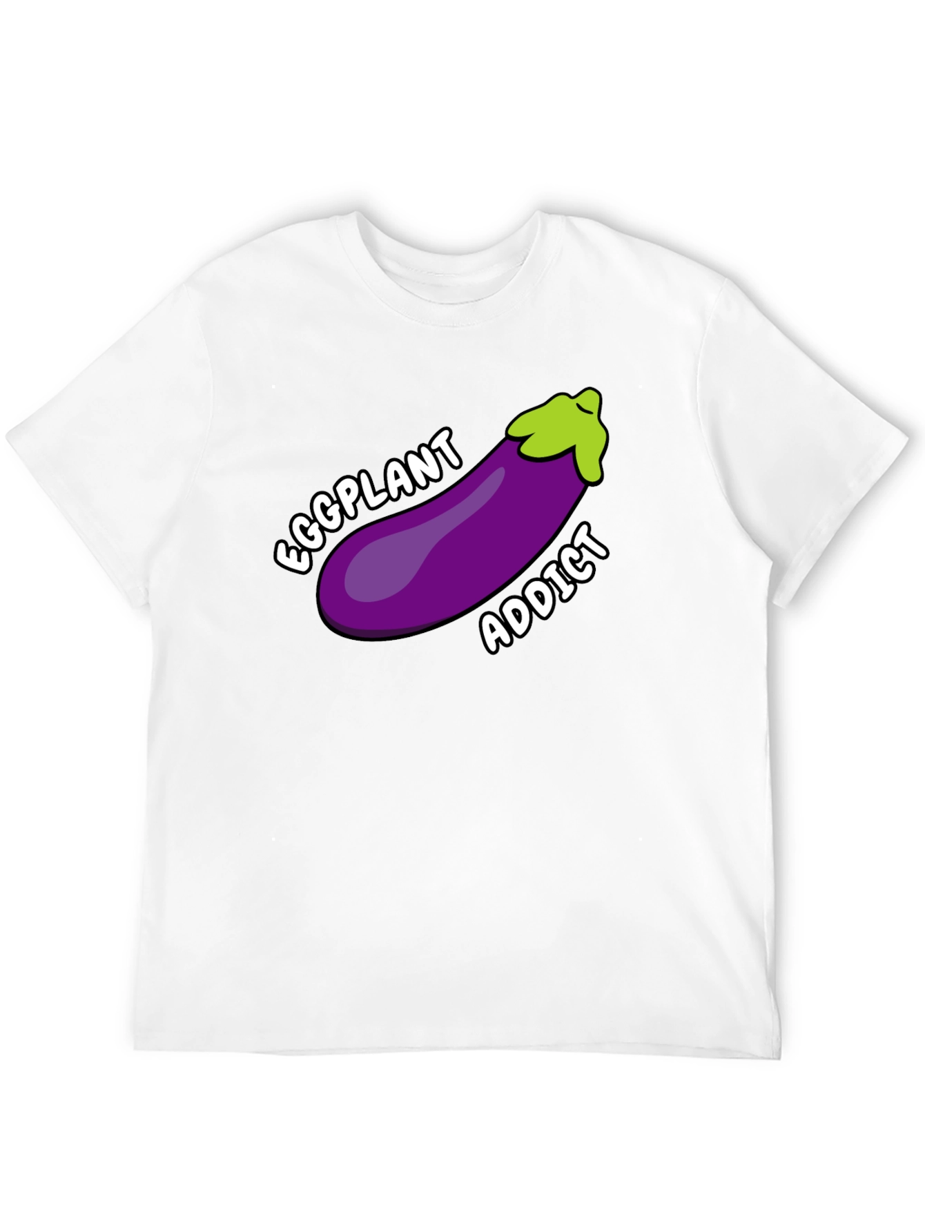 Eggplant Addict T-Shirt Funny Humor Graphic Tee