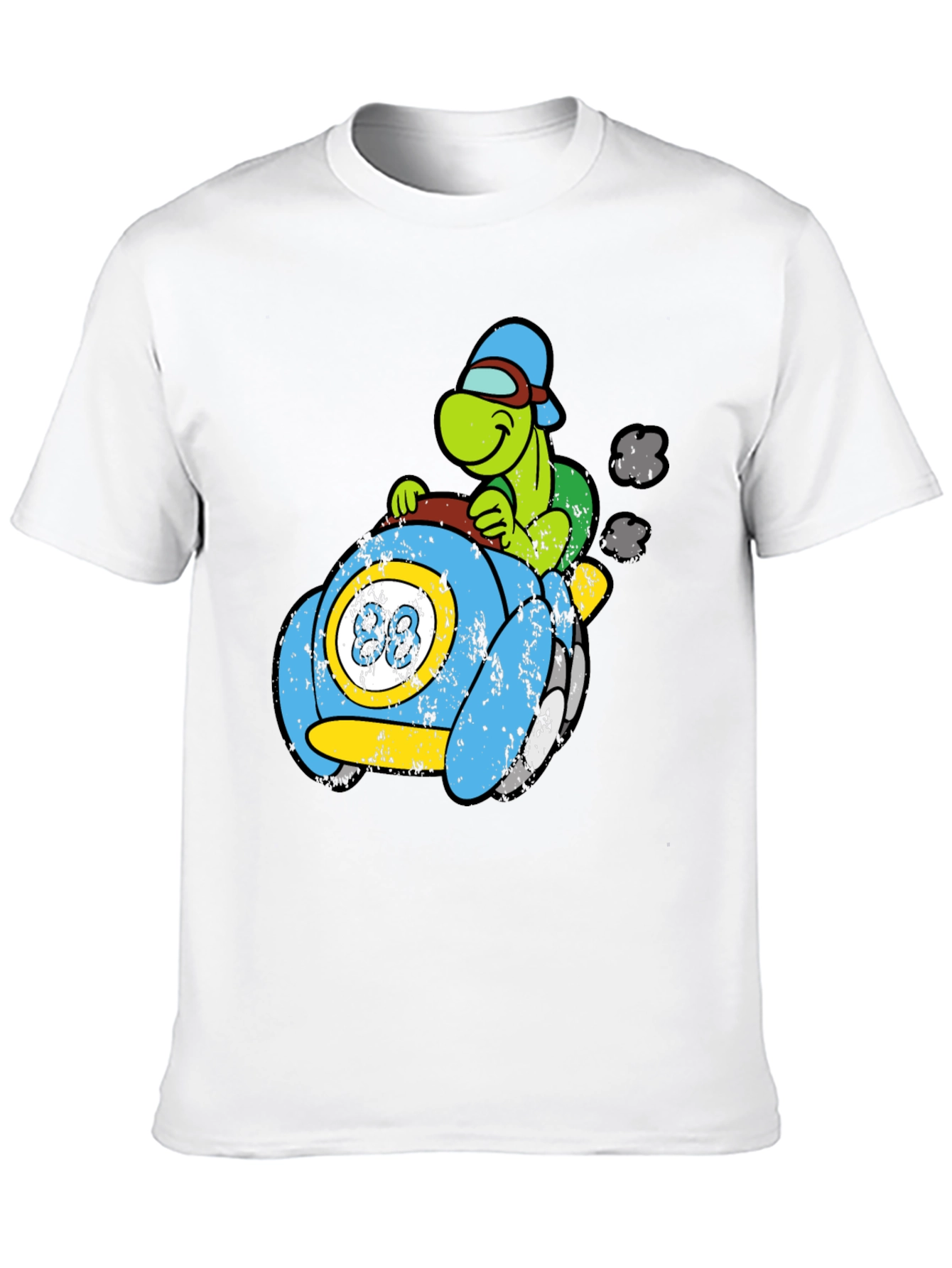 Turtle Car Graphic Tee - Unique Cartoon Design