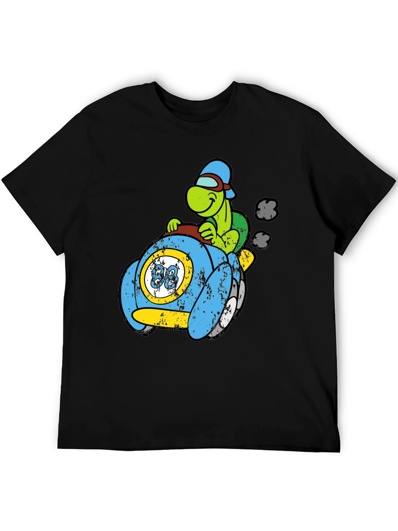 Turtle Car Graphic Tee - Unique Cartoon Design