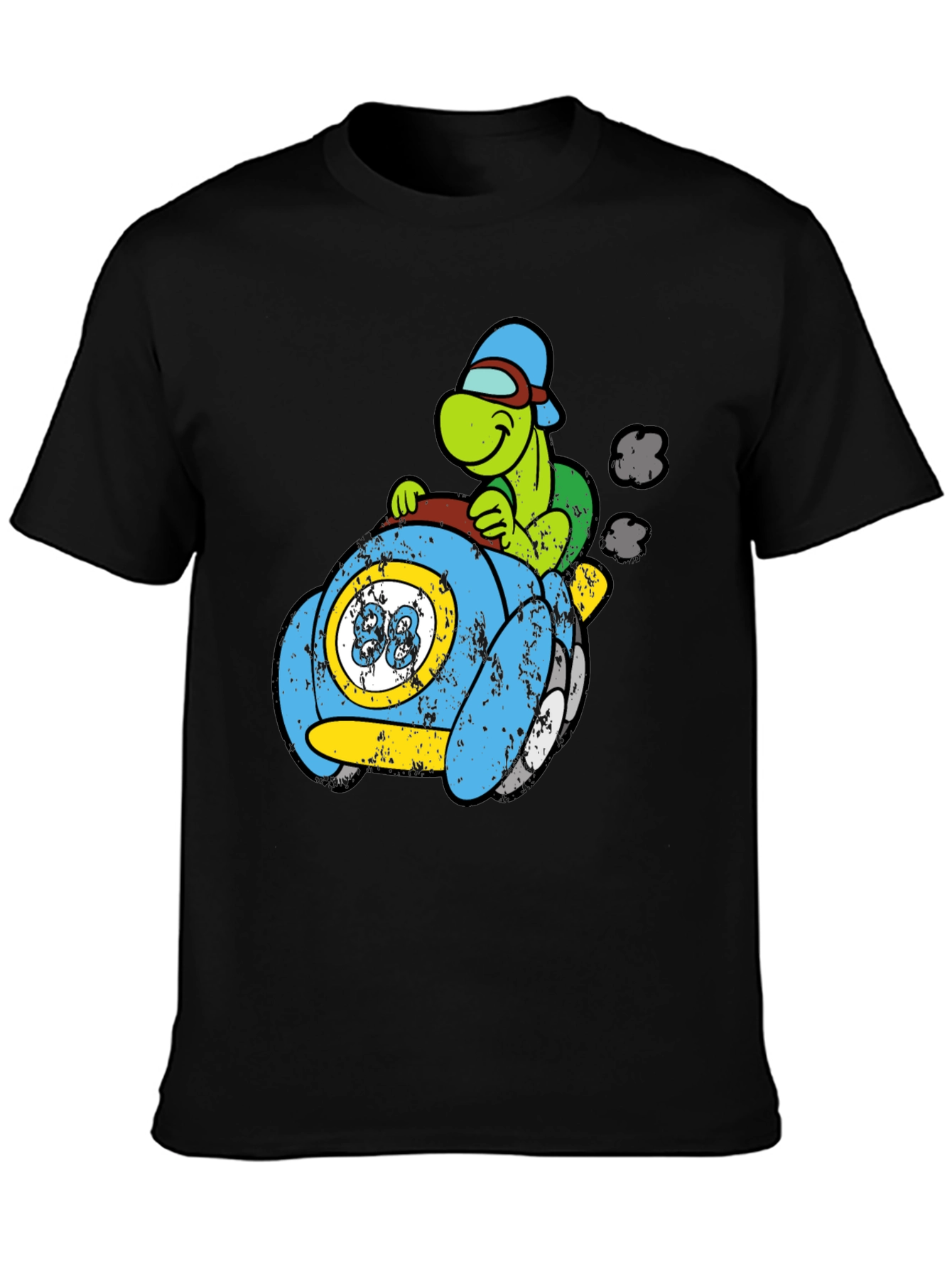 Turtle Car Graphic Tee - Unique Cartoon Design