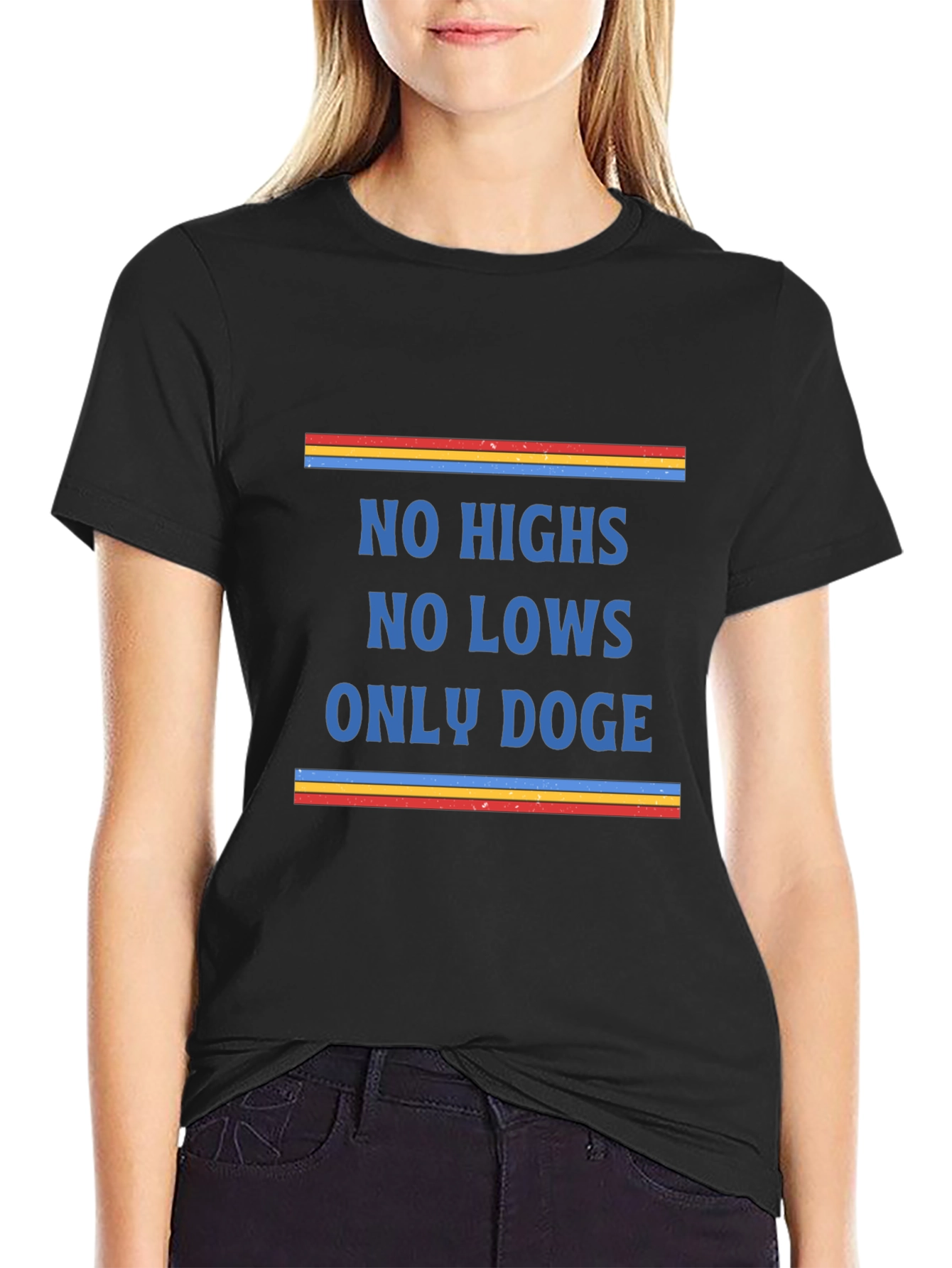 No Highs No Lows Only Doge Black Graphic Tee