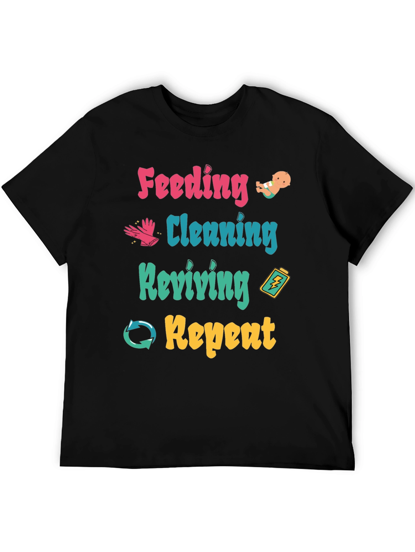 Feeding Cleaning Reviving Repeat Graphic T-Shirt