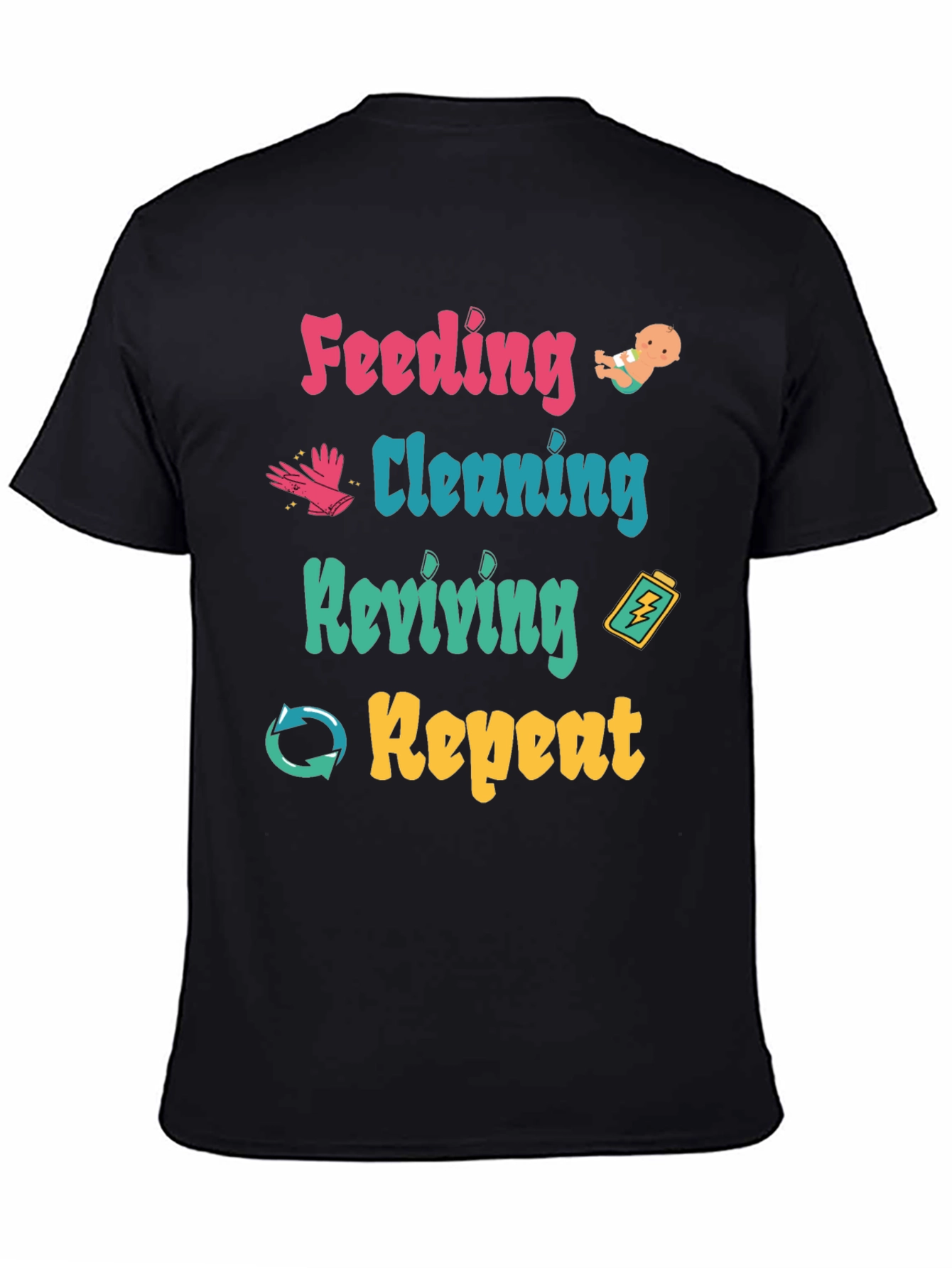 Feeding Cleaning Reviving Repeat Graphic T-Shirt