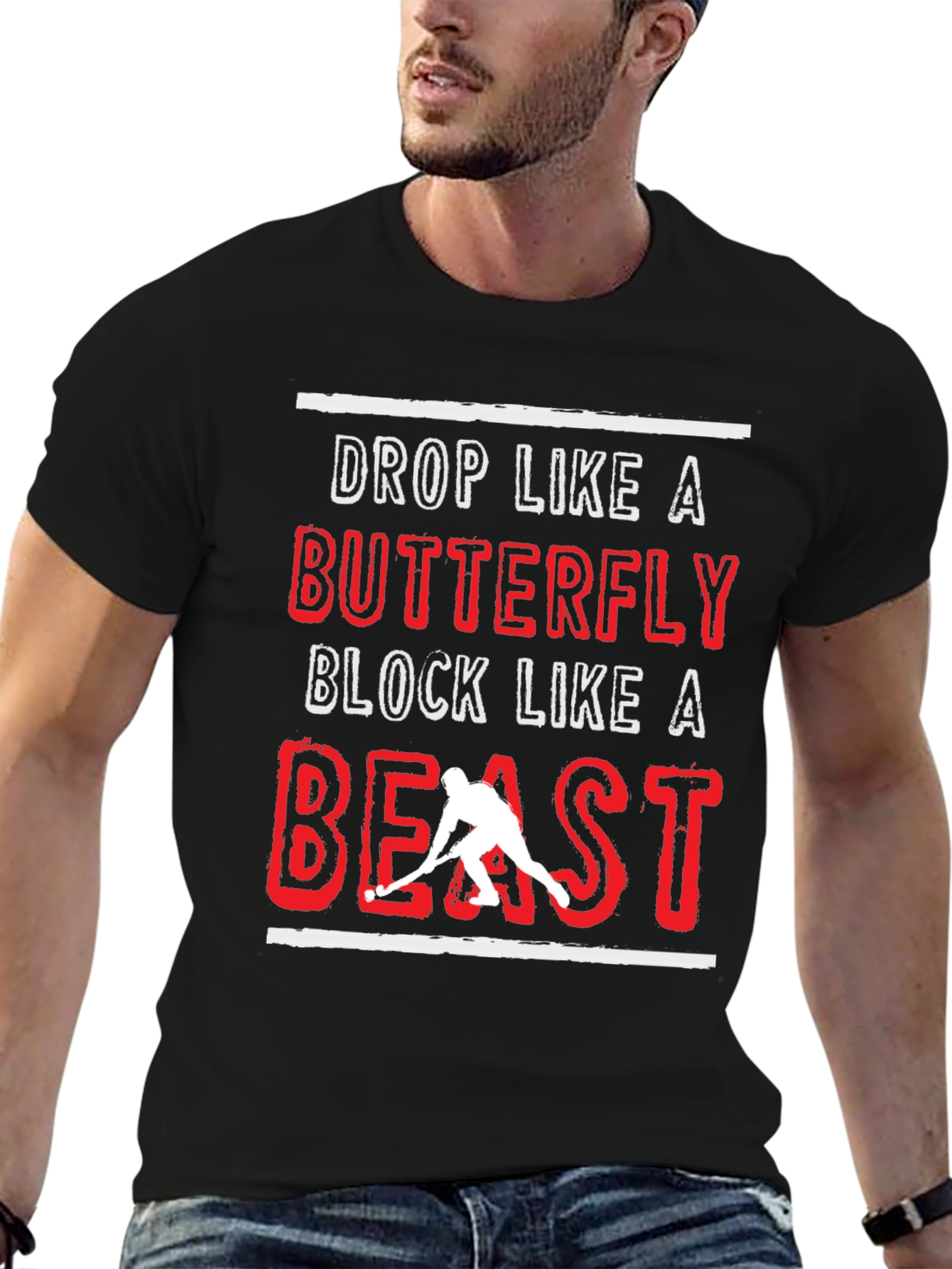 Hockey Beast Graphic T-Shirt - Black