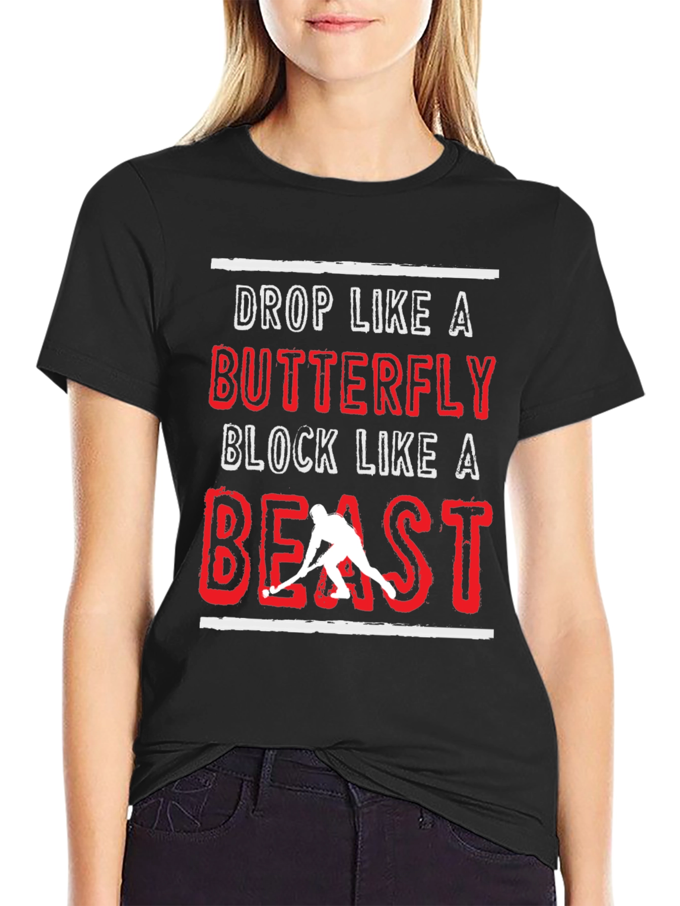 Hockey Beast Graphic T-Shirt - Black