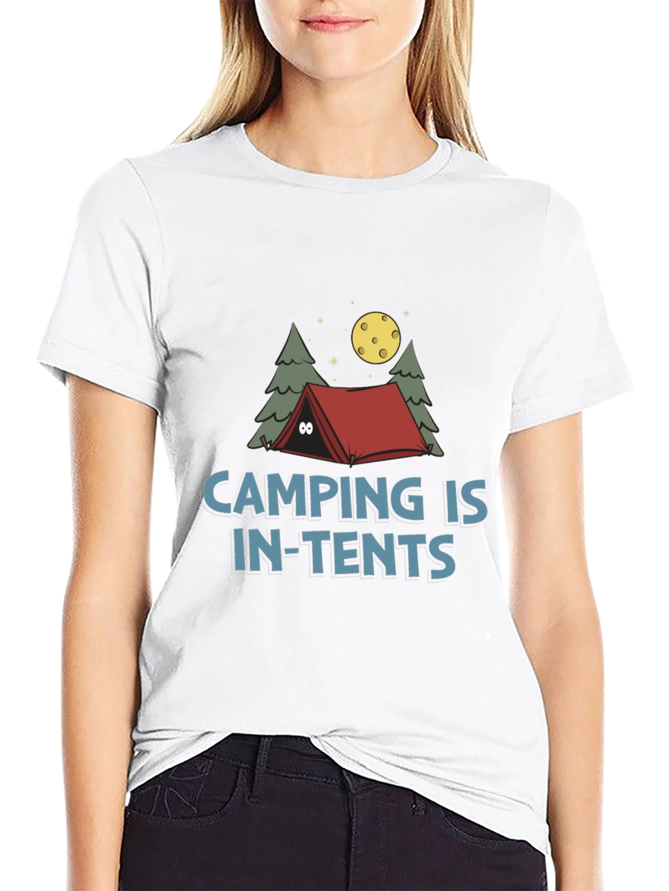 Camping Is In-Tents Funny Graphic Tee