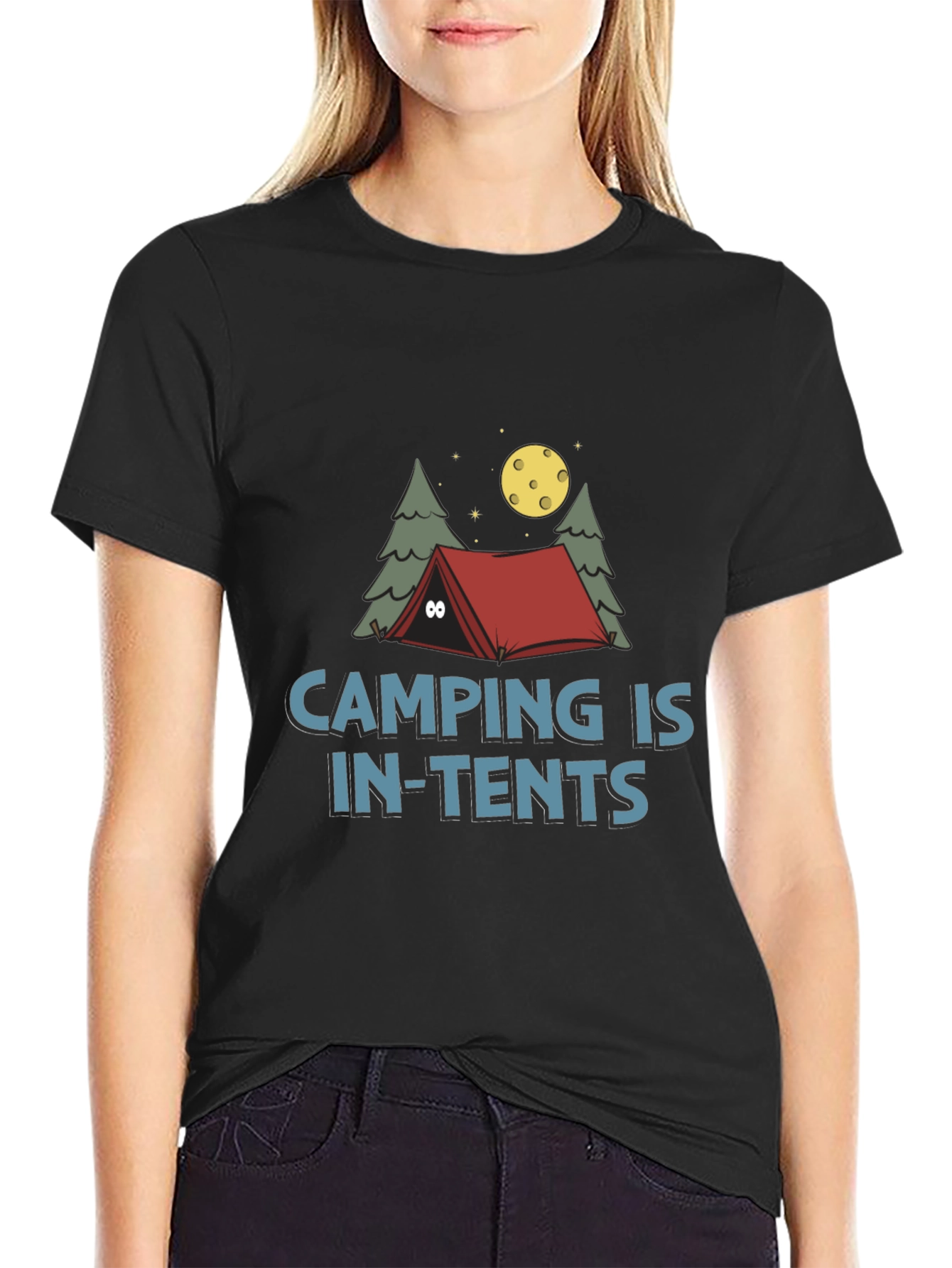 Camping Is In-Tents Funny Graphic Tee