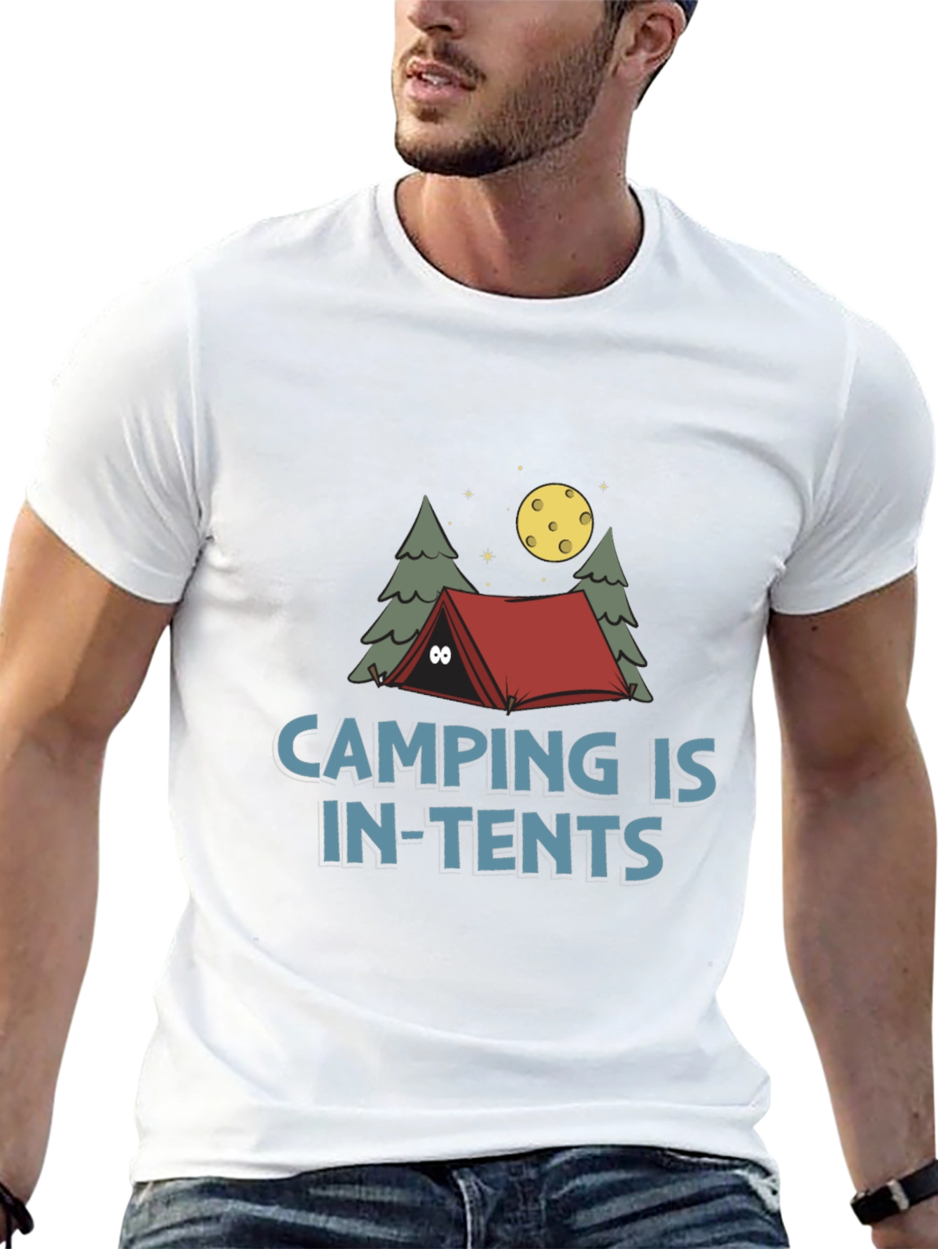Camping Is In-Tents Funny Graphic Tee