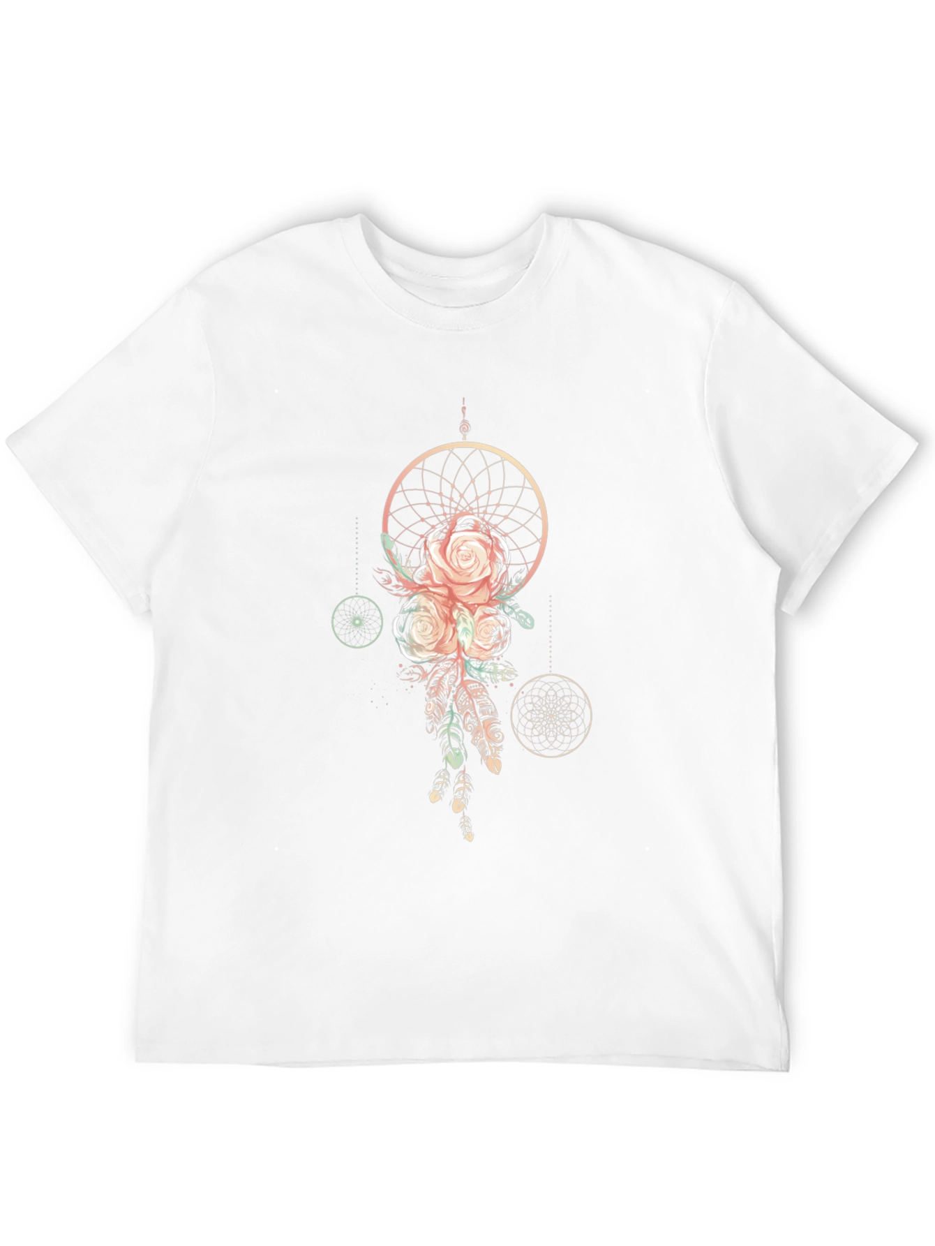 Dreamcatcher Rose Graphic Tee - Stylish Black T-Shirt