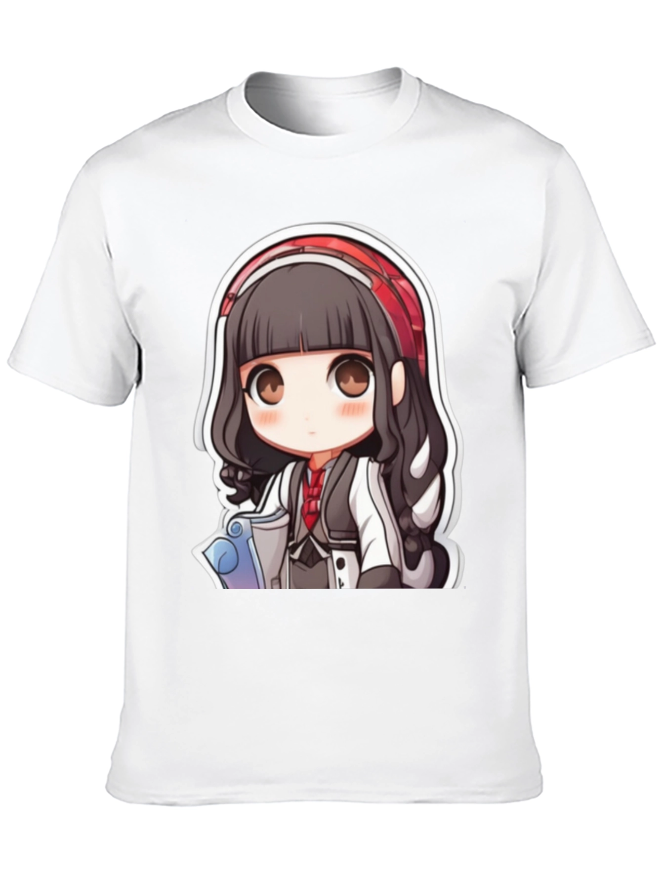 Anime Girl Graphic Print Black T-Shirt