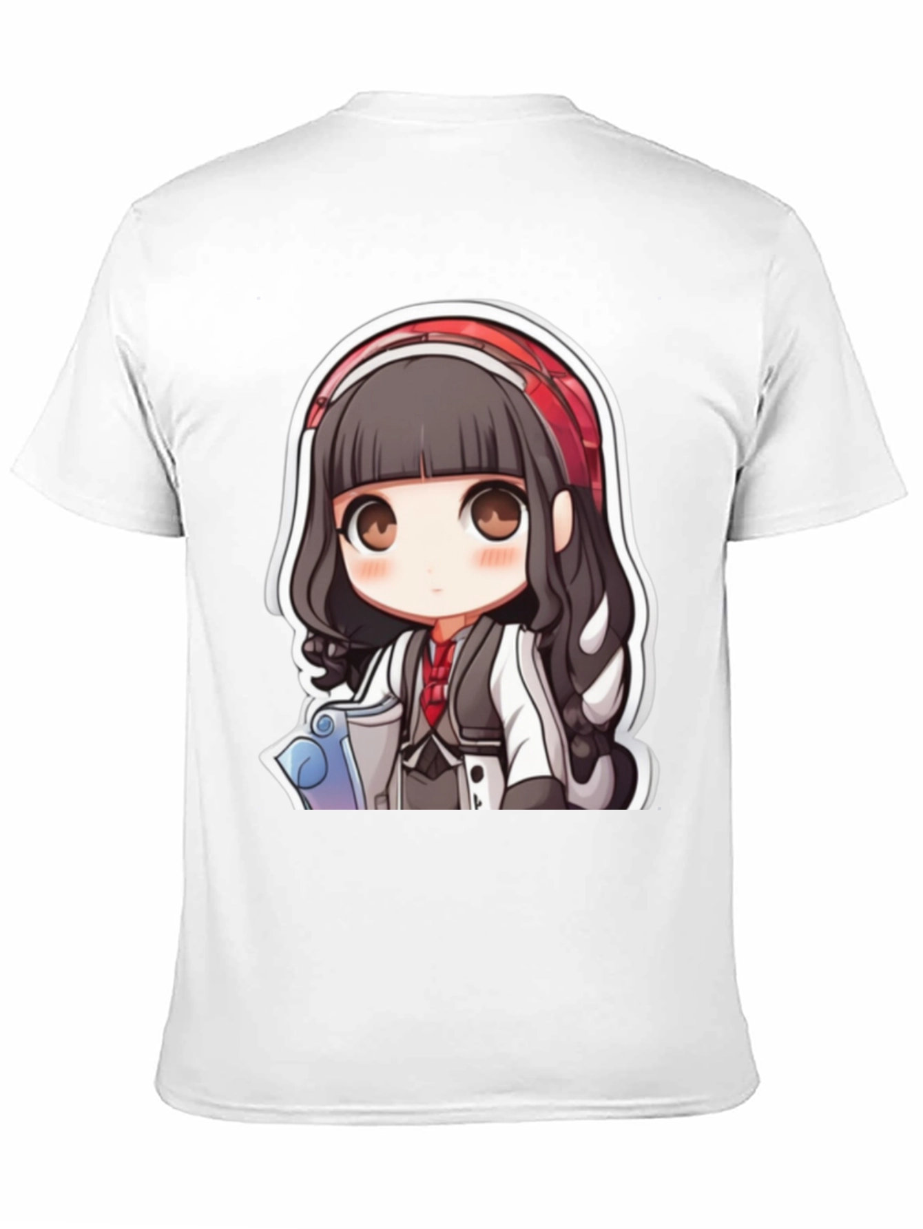 Anime Girl Graphic Print Black T-Shirt