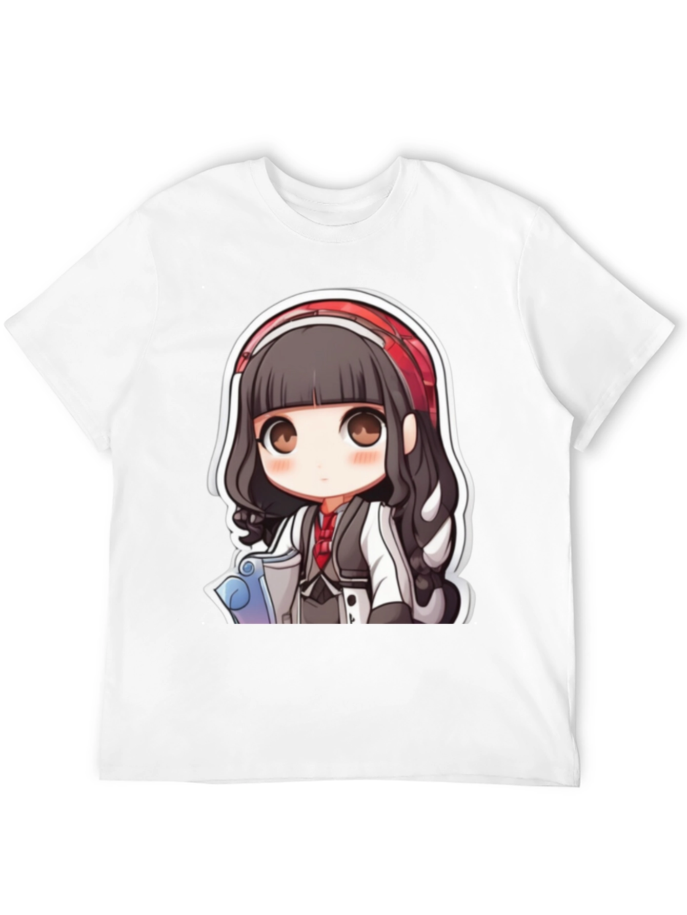 Anime Girl Graphic Print Black T-Shirt