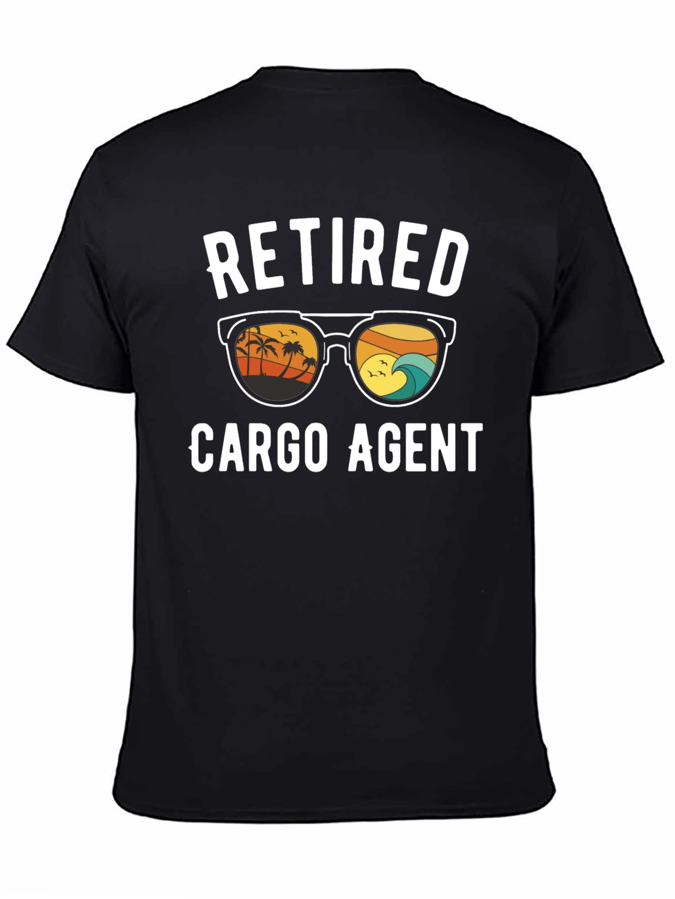 Retired Cargo Agent T-Shirt - Beach Design
