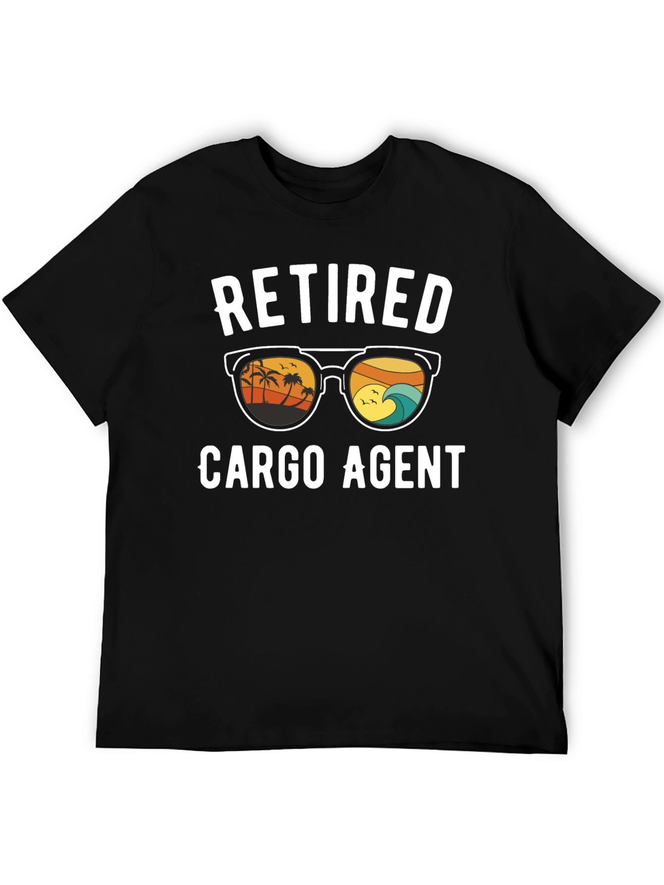 Retired Cargo Agent T-Shirt - Beach Design