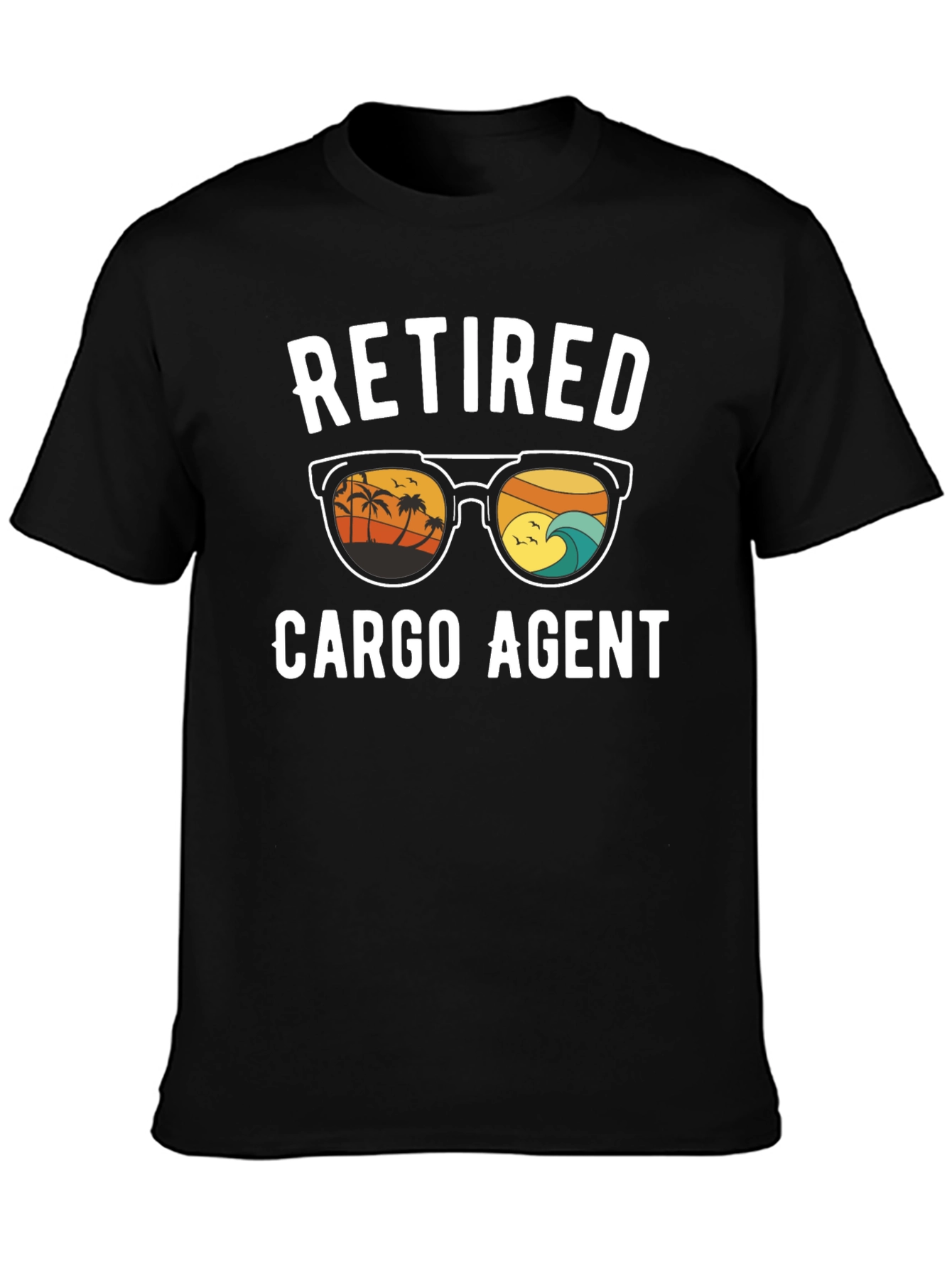 Retired Cargo Agent T-Shirt - Beach Design