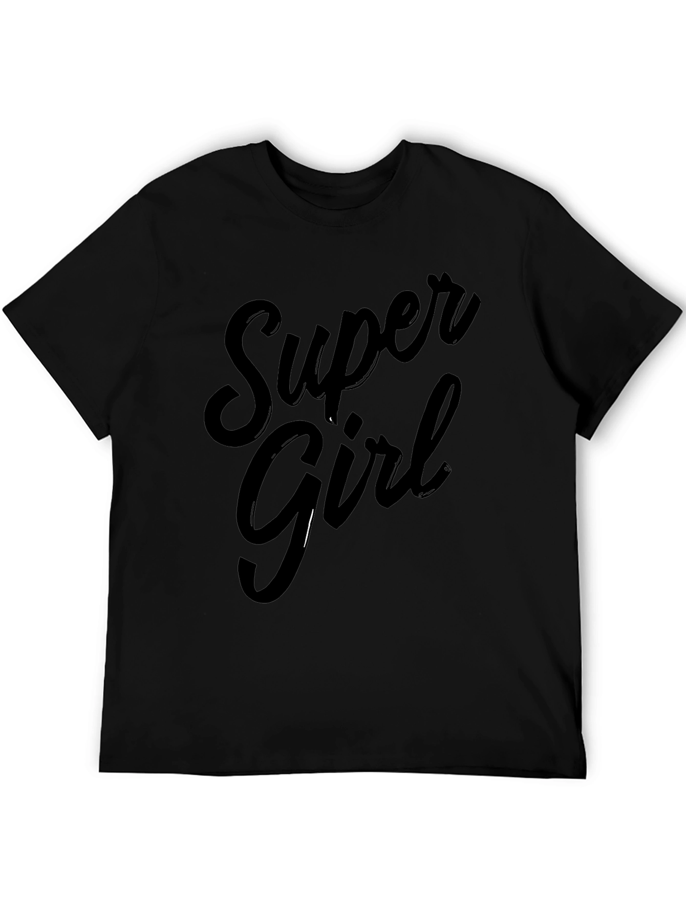 Super Girl Black Graphic T-Shirt