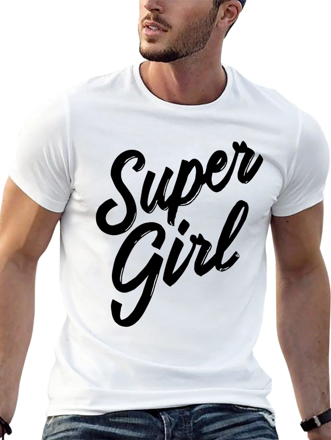 Super Girl Black Graphic T-Shirt