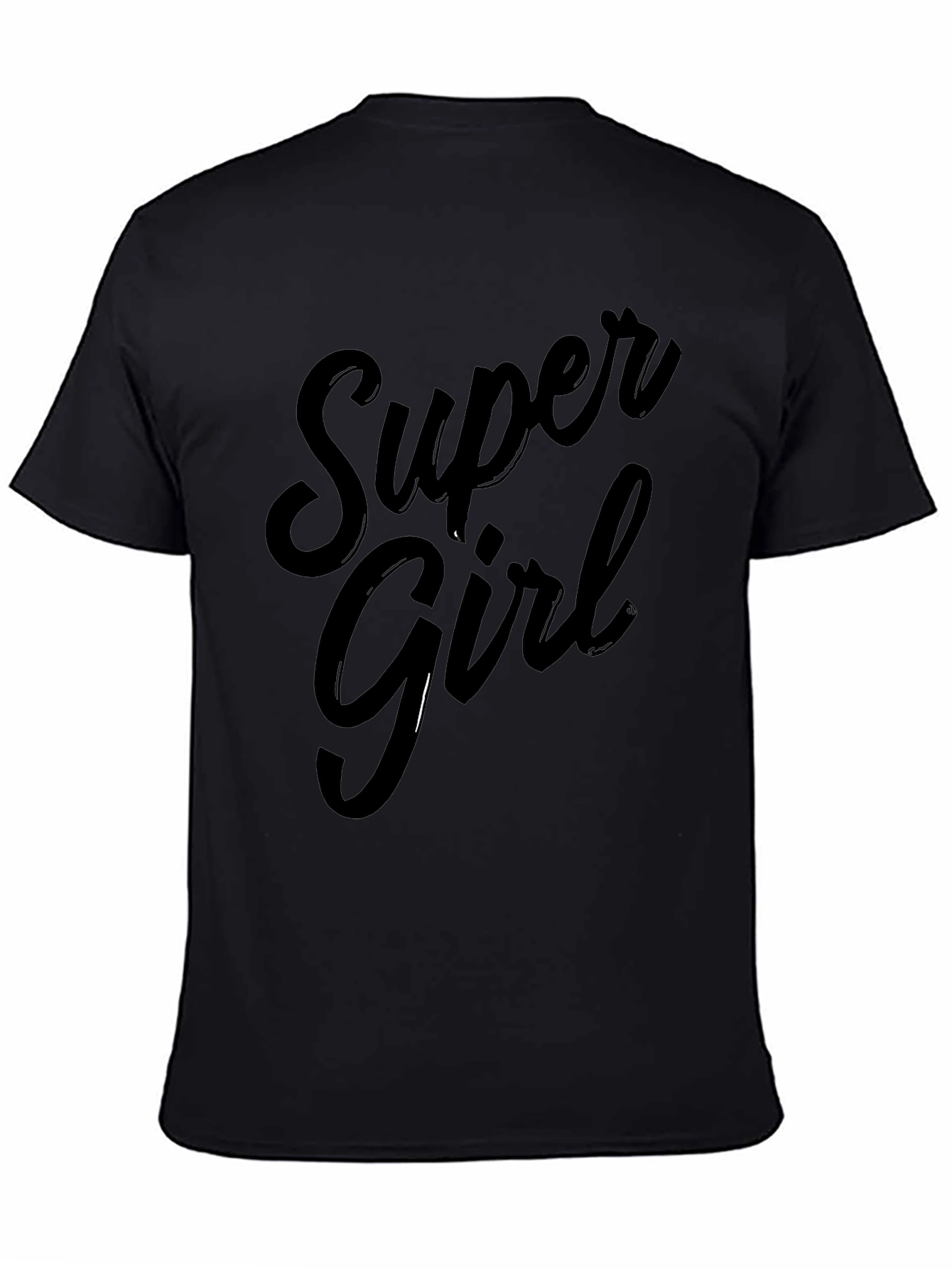 Super Girl Black Graphic T-Shirt