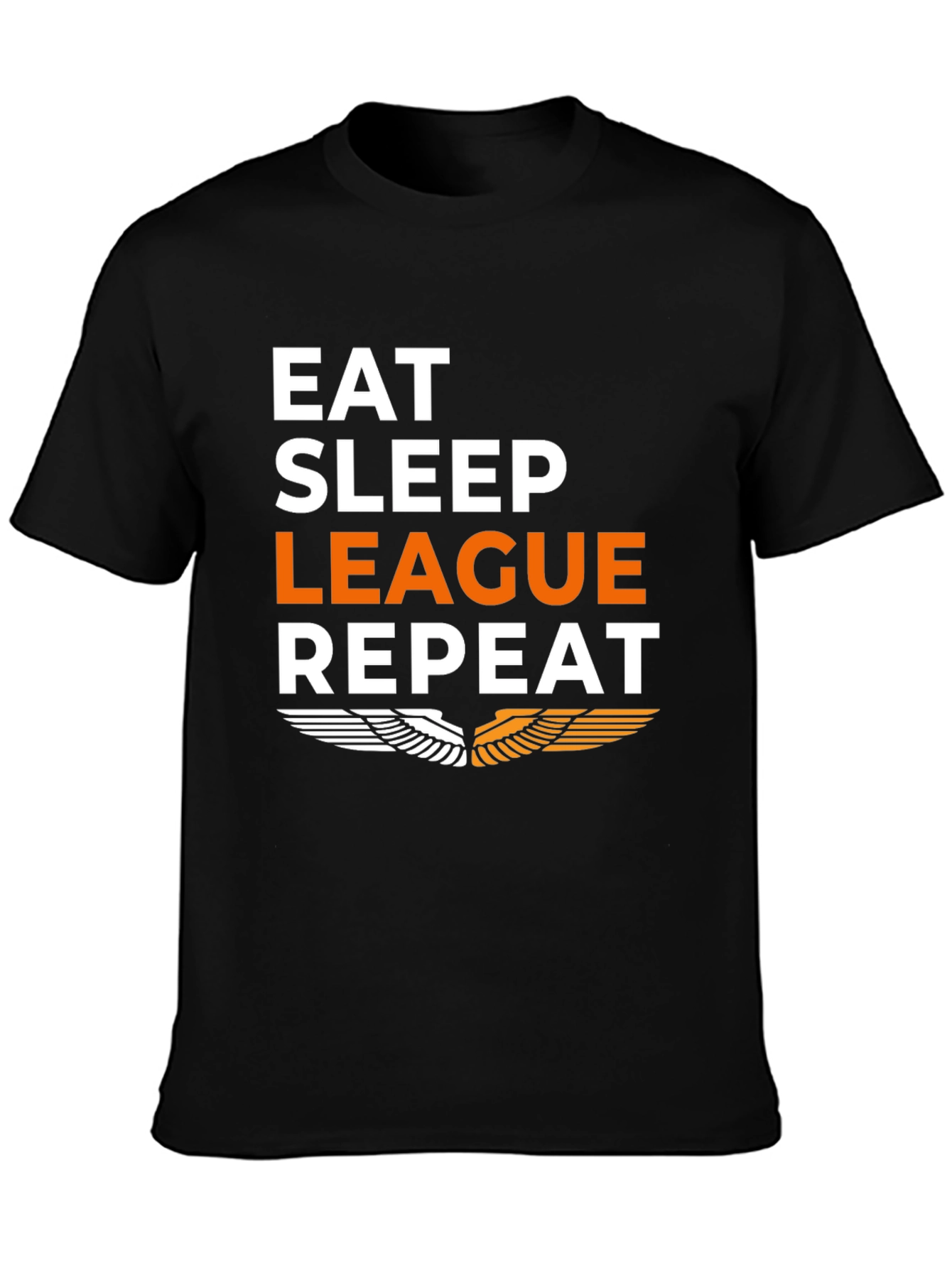 Eat Sleep League Repeat Black Graphic Tee