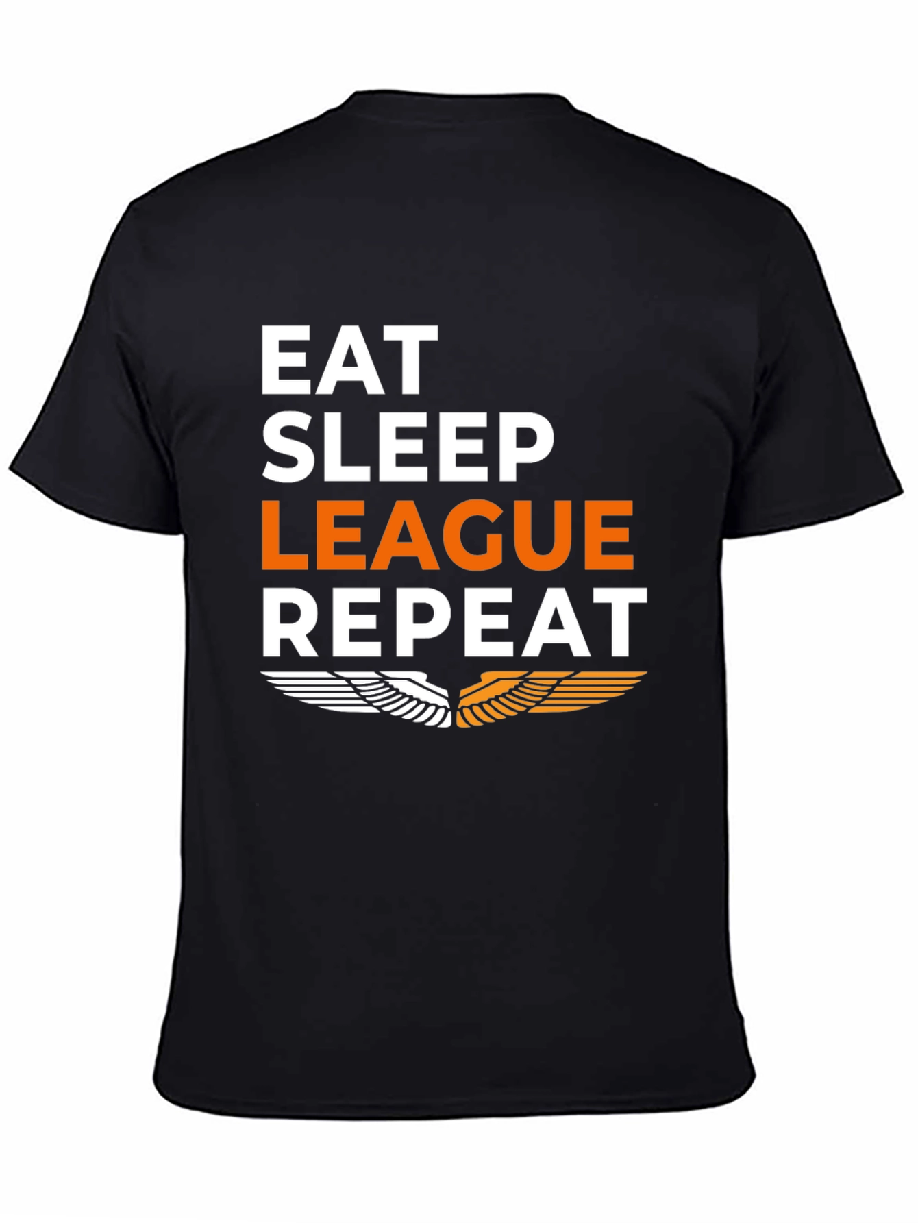 Eat Sleep League Repeat Black Graphic Tee