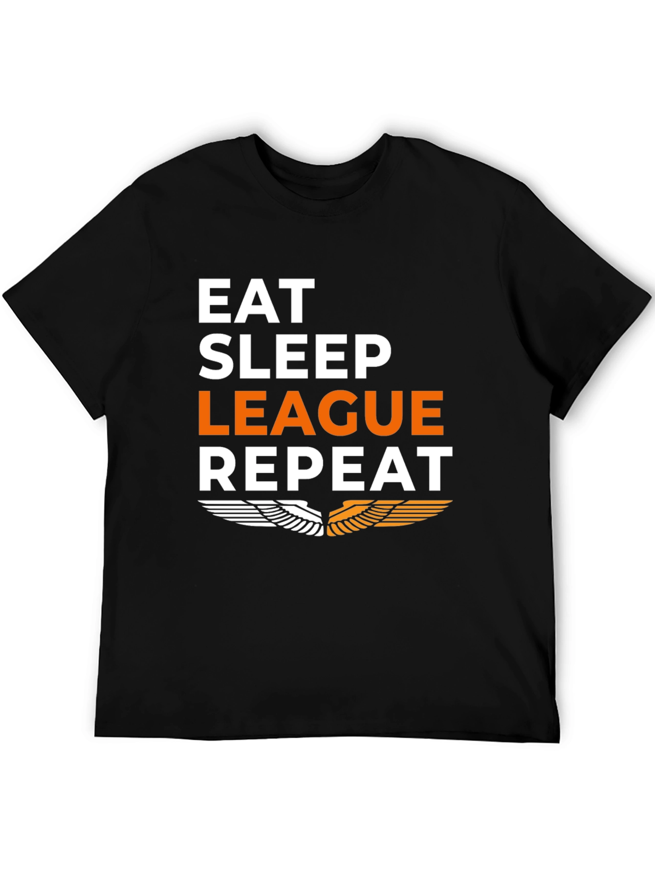 Eat Sleep League Repeat Black Graphic Tee