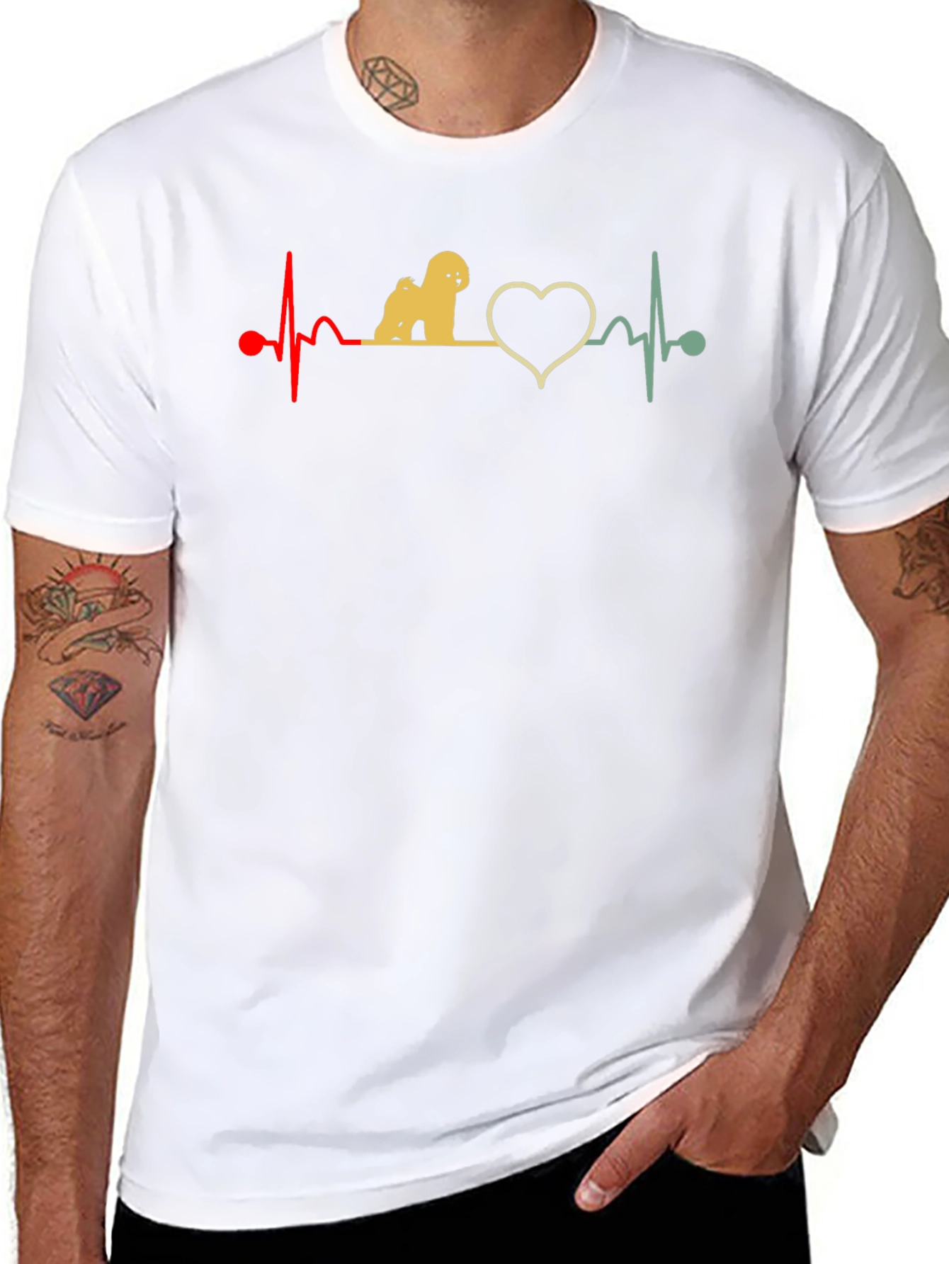 Dog Heartbeat T-Shirt - Cute Pet Lover Tee