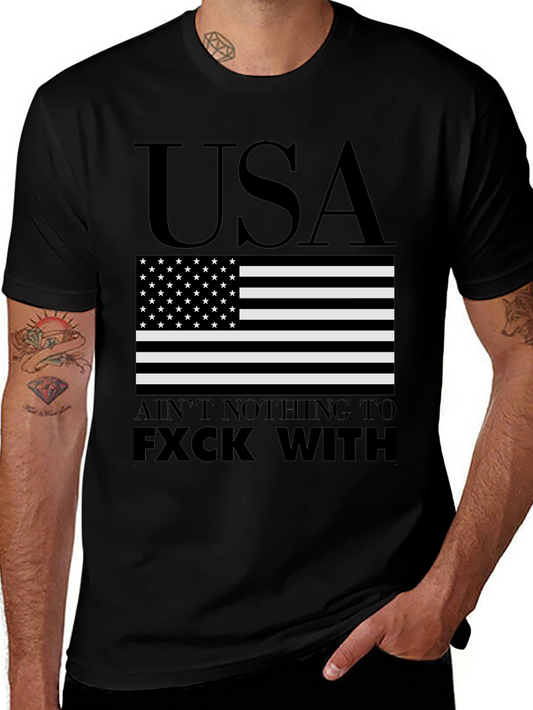 USA Flag Graphic T-Shirt - Aint Nothing To FXCK With - Black