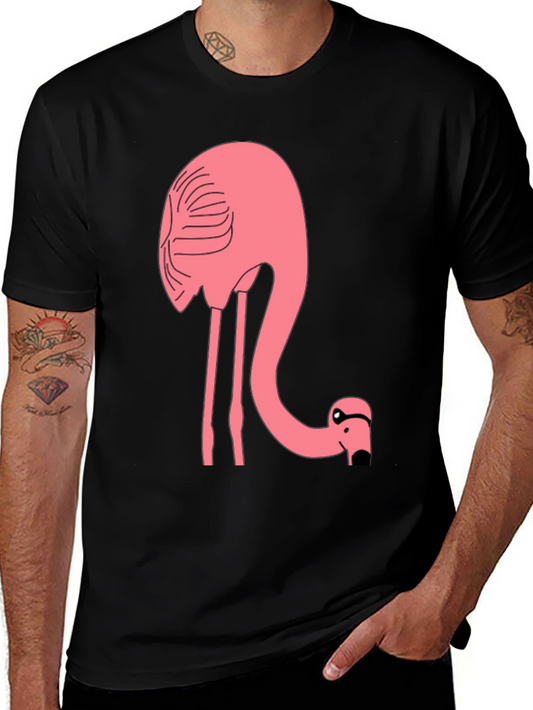 Funny Flamingo Graphic T-Shirt - Black Cotton Tee