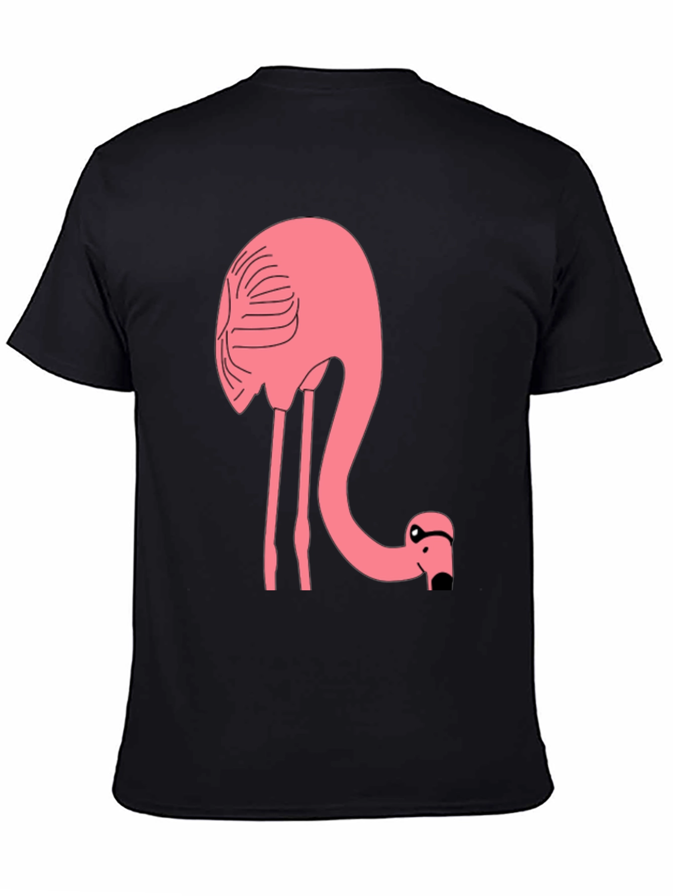 Funny Flamingo Graphic T-Shirt - Black Cotton Tee