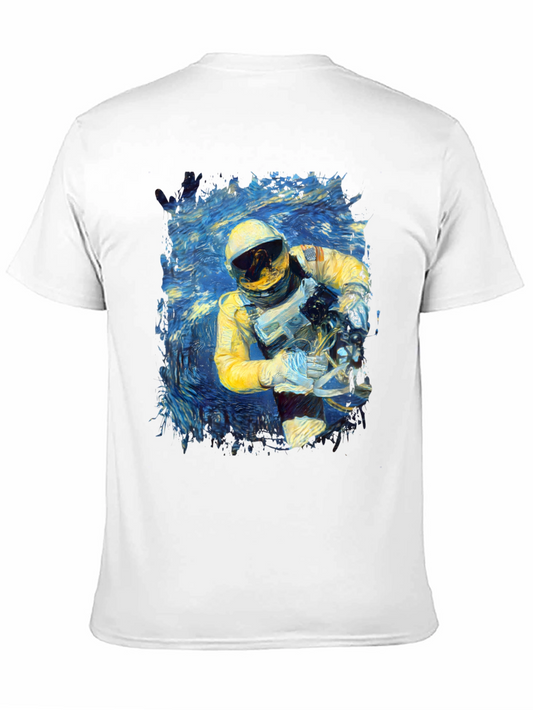 Starry Astronaut T-Shirt - Unique Space Art Tee