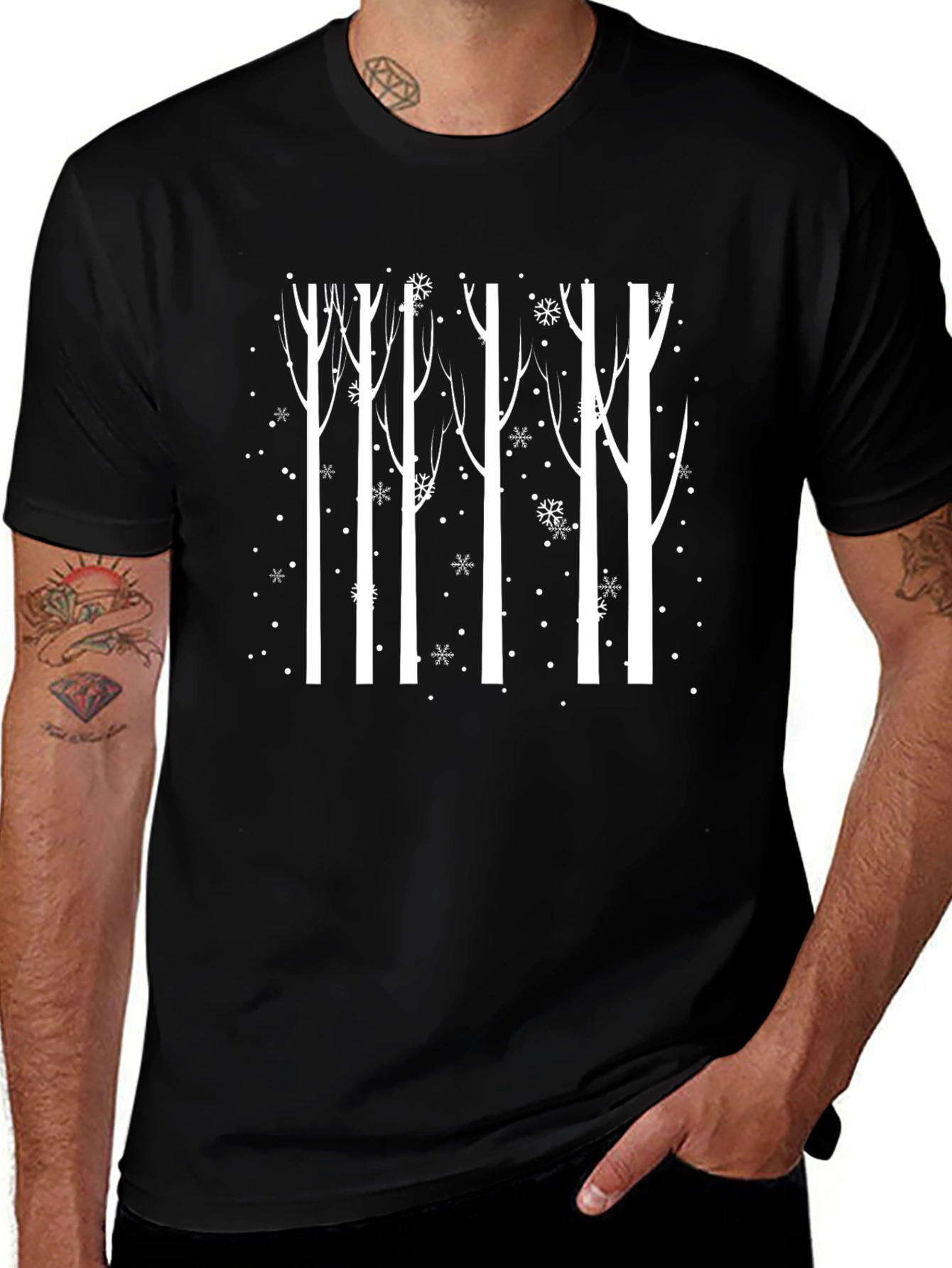 Winter Woods Graphic Tee - Black
