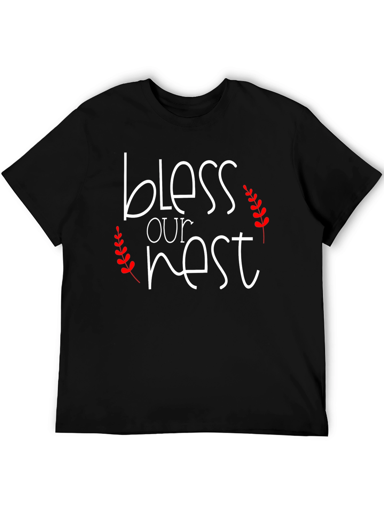 Bless Our Nest Graphic Tee - Black