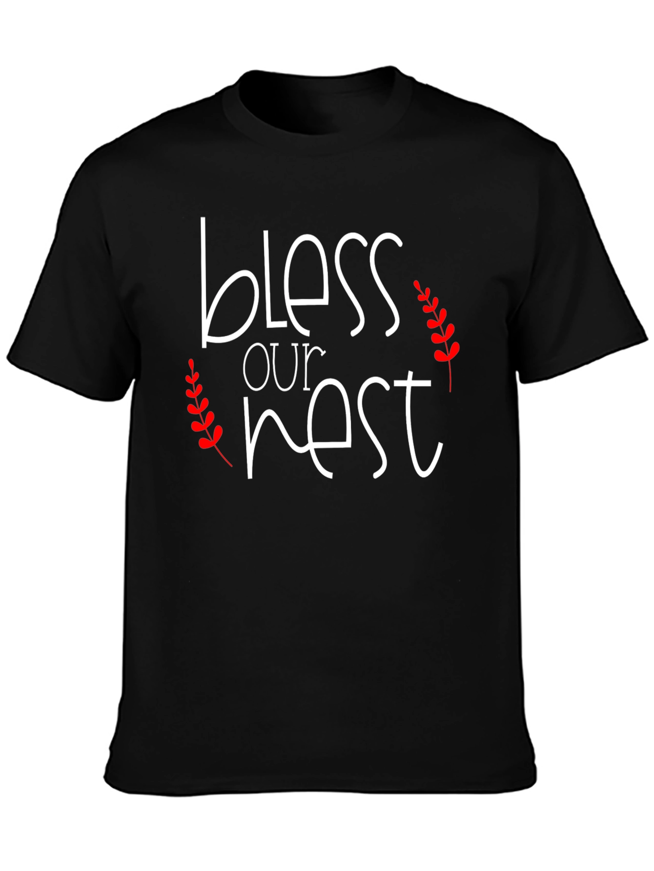 Bless Our Nest Graphic Tee - Black