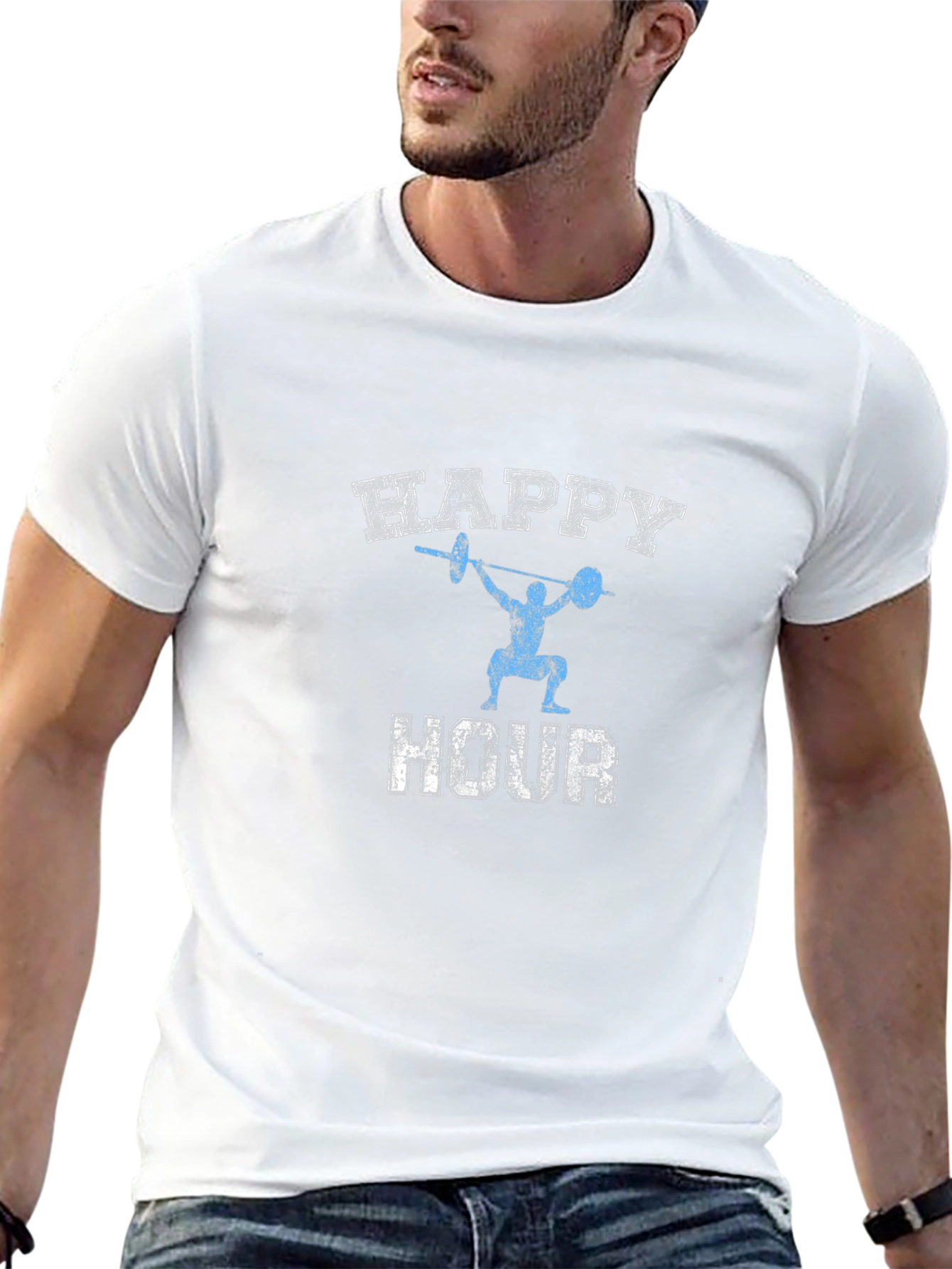 Happy Hour Weightlifting Graphic Tee - Black