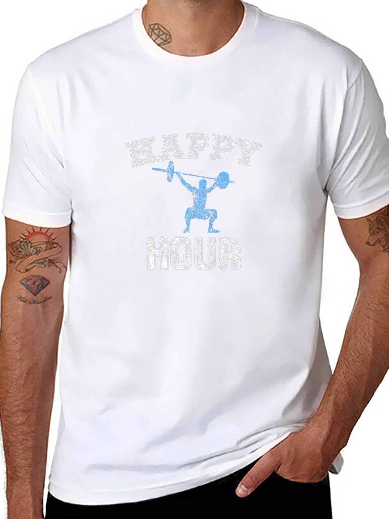 Happy Hour Weightlifting Graphic Tee - Black