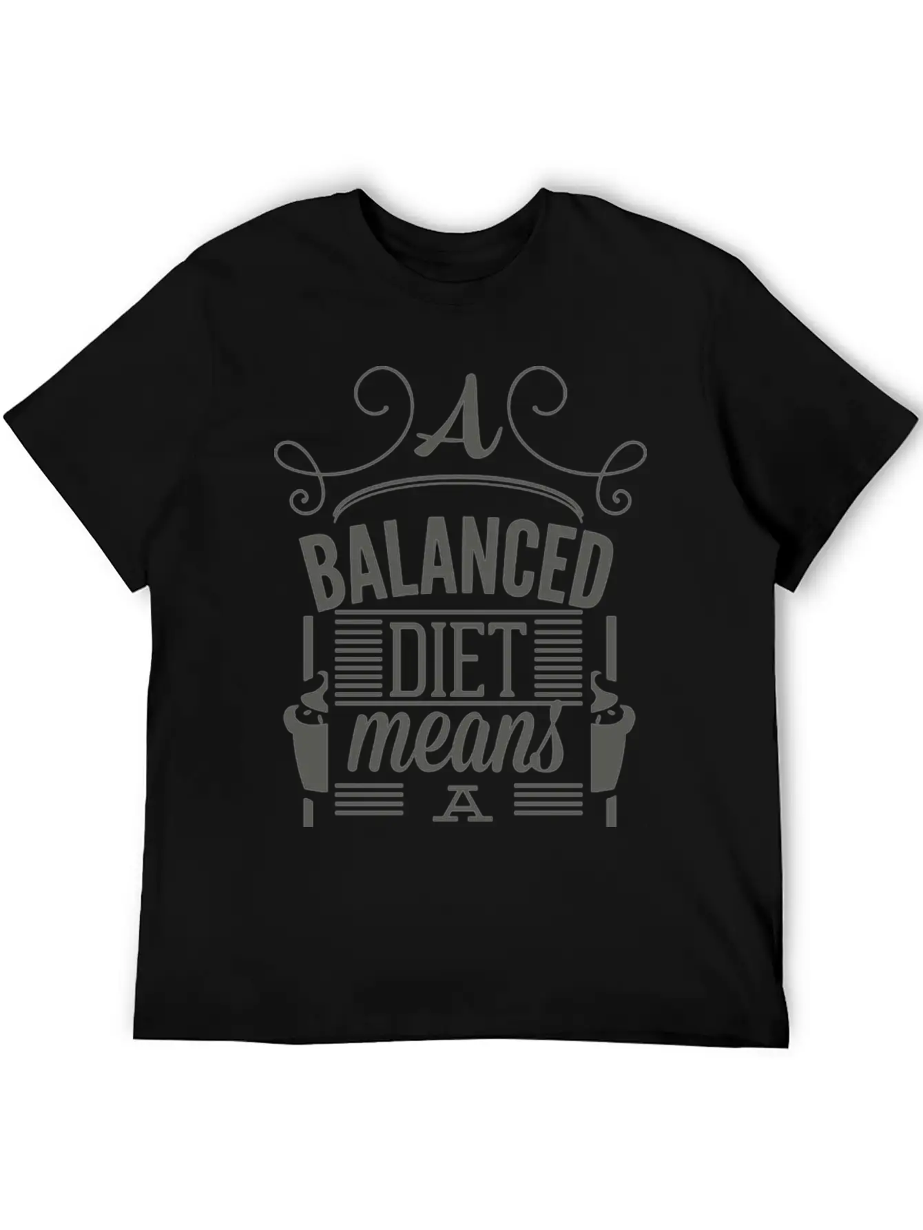 A Balanced Diet Means A Cupcake In Each Hand Basic Graphic T-Shirt – Daily Comfort In Soft Cotton