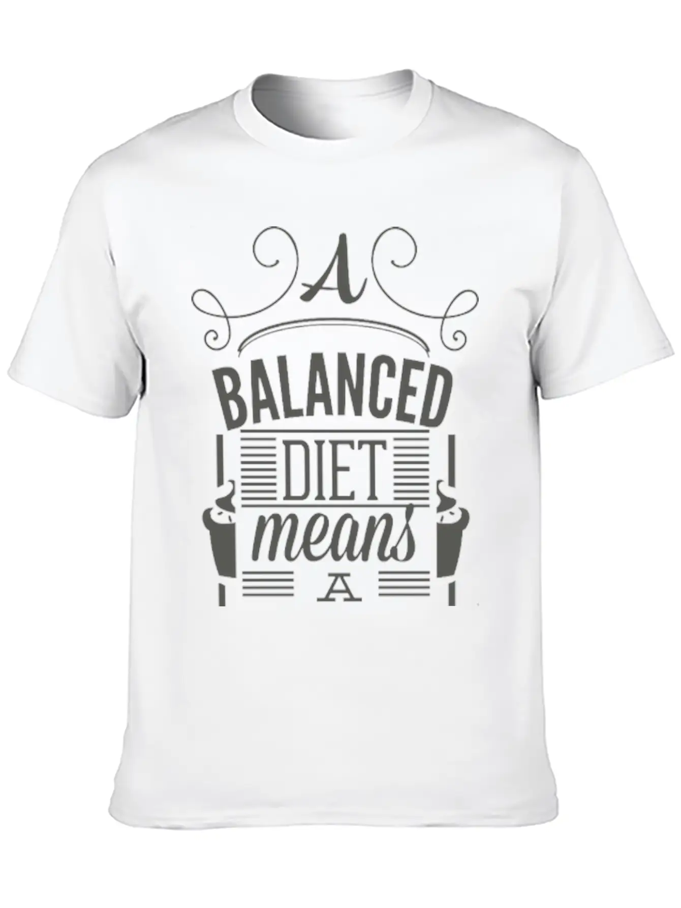 A Balanced Diet Means A Cupcake In Each Hand Basic Graphic T-Shirt – Daily Comfort In Soft Cotton