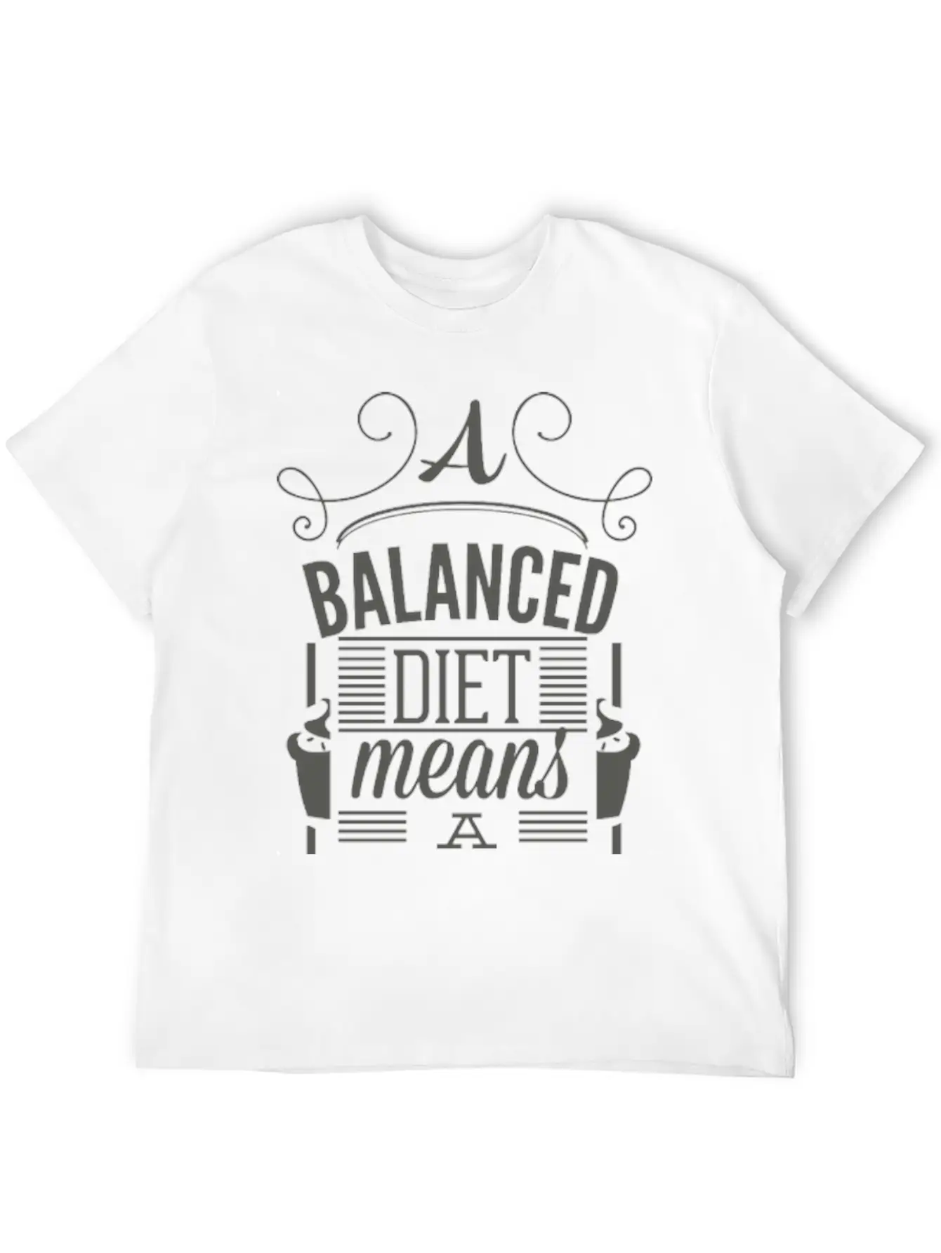 A Balanced Diet Means A Cupcake In Each Hand Basic Graphic T-Shirt – Daily Comfort In Soft Cotton