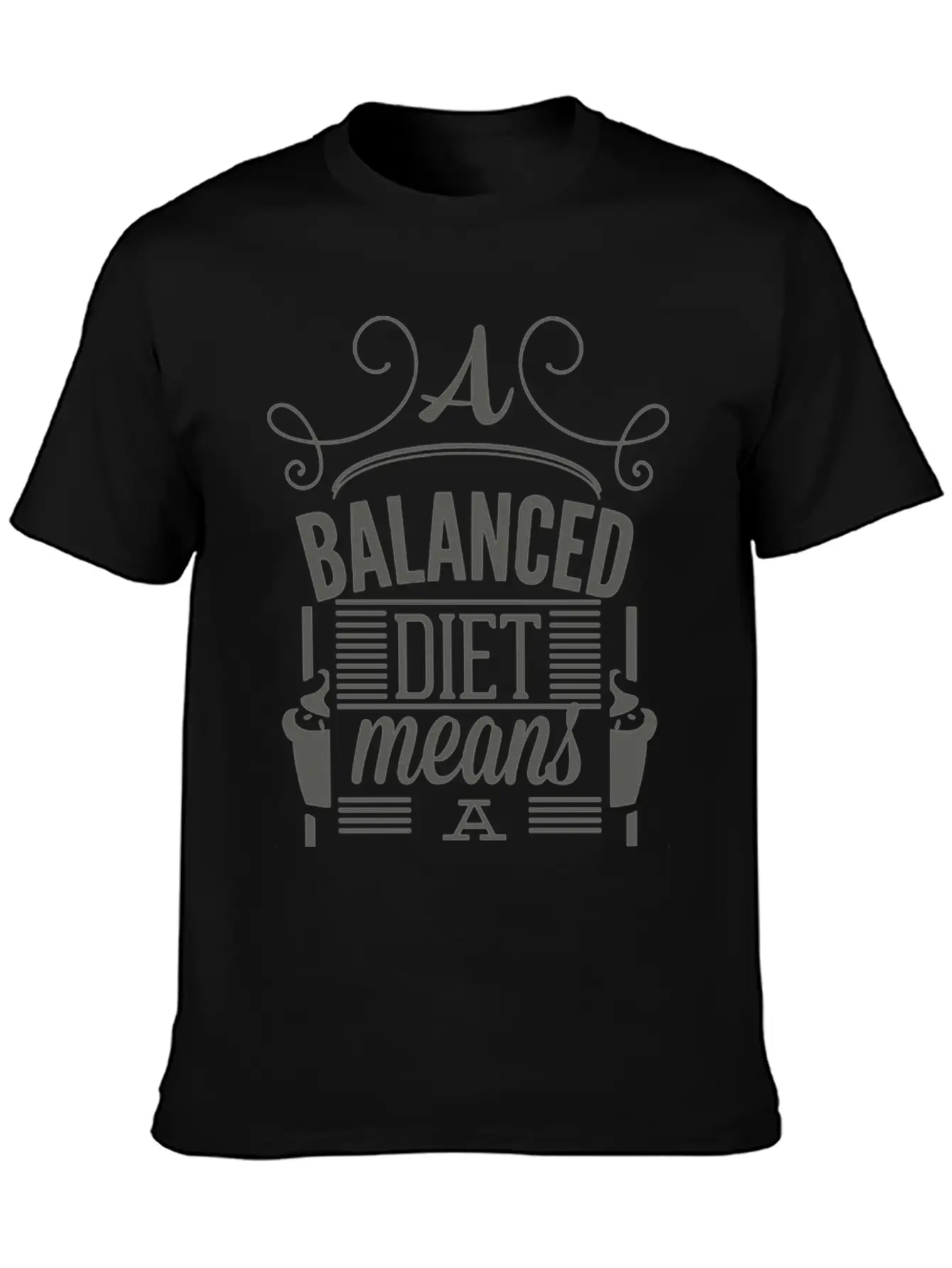 A Balanced Diet Means A Cupcake In Each Hand Basic Graphic T-Shirt – Daily Comfort In Soft Cotton