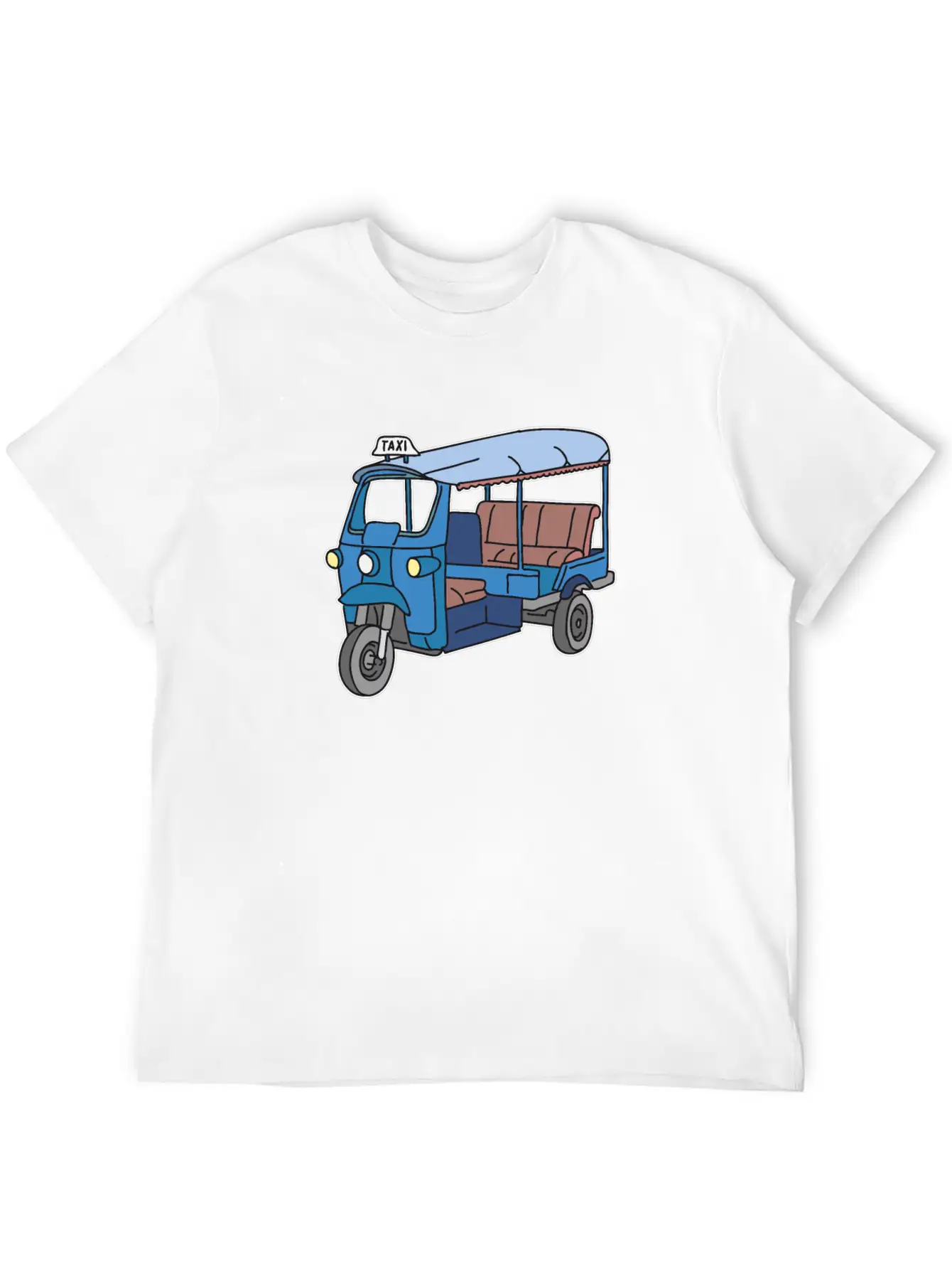 A Blue Tuktuk, Auto Rickshaw, Bajay Comfortable Minimalist Graphic Tee – Summer Style Essential
