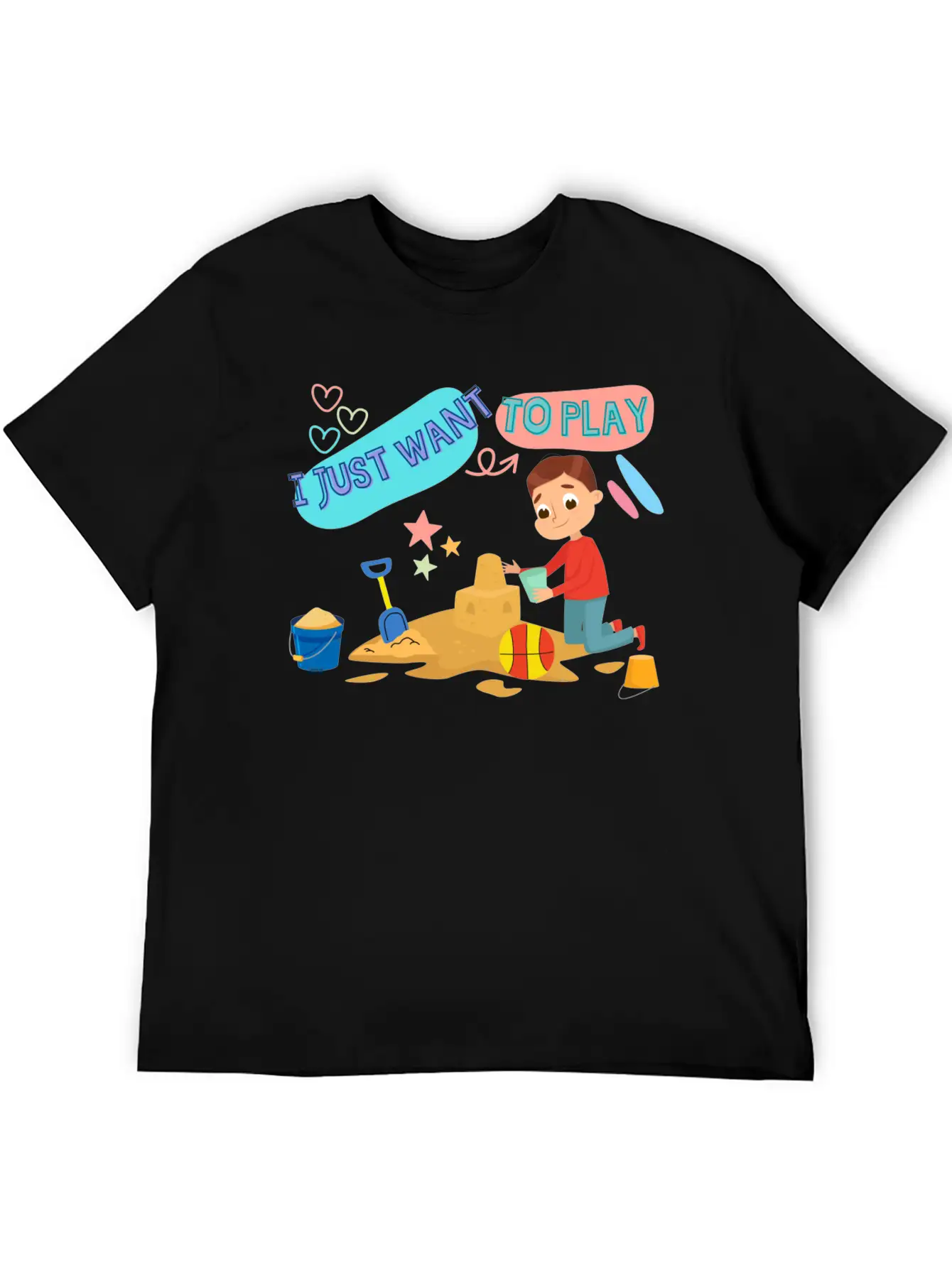 A Child Playing In The Sand On The Beach Stylish Everyday T-Shirt – Unisex Basic Cotton Tee