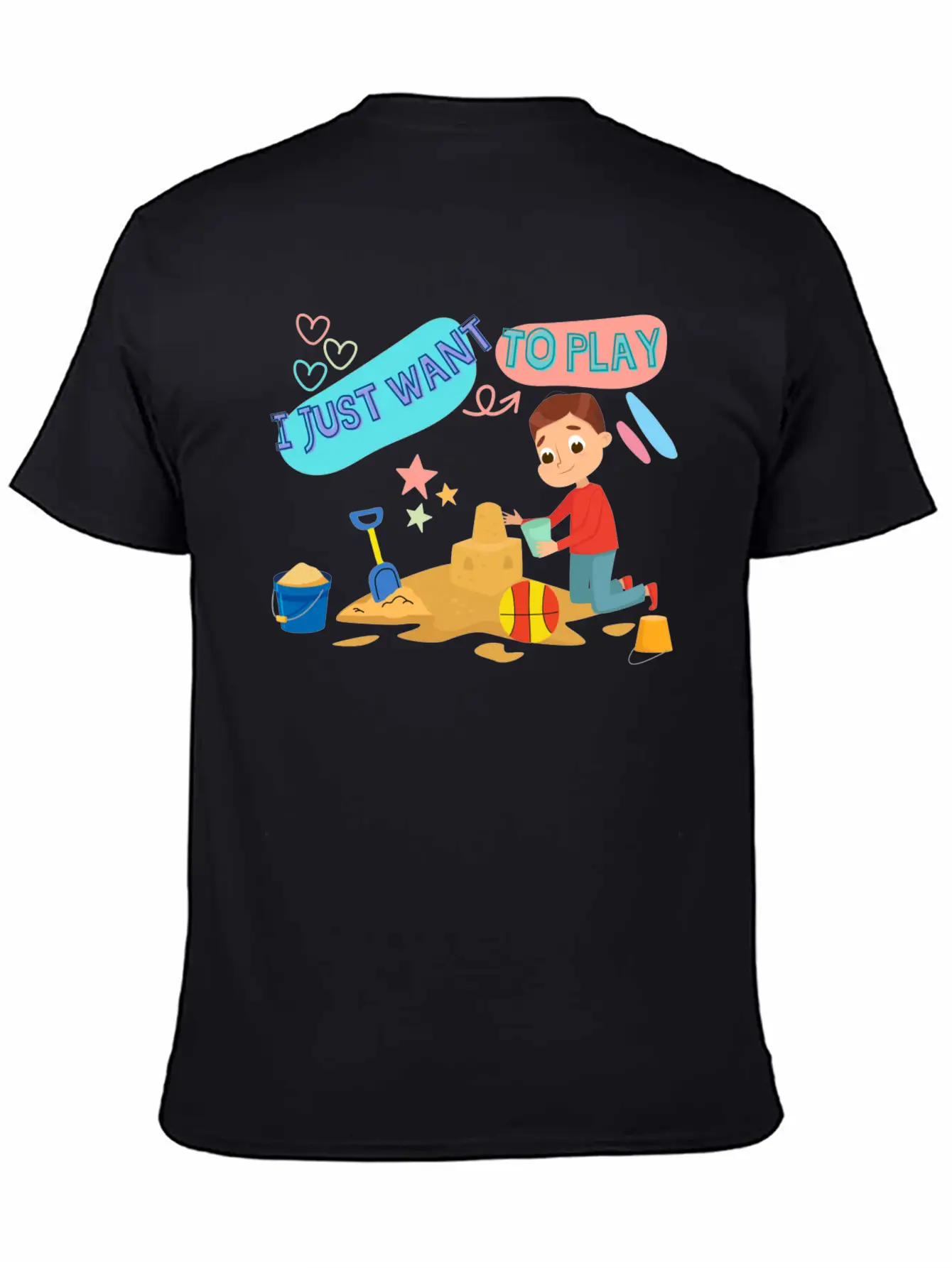 A Child Playing In The Sand On The Beach Stylish Everyday T-Shirt – Unisex Basic Cotton Tee