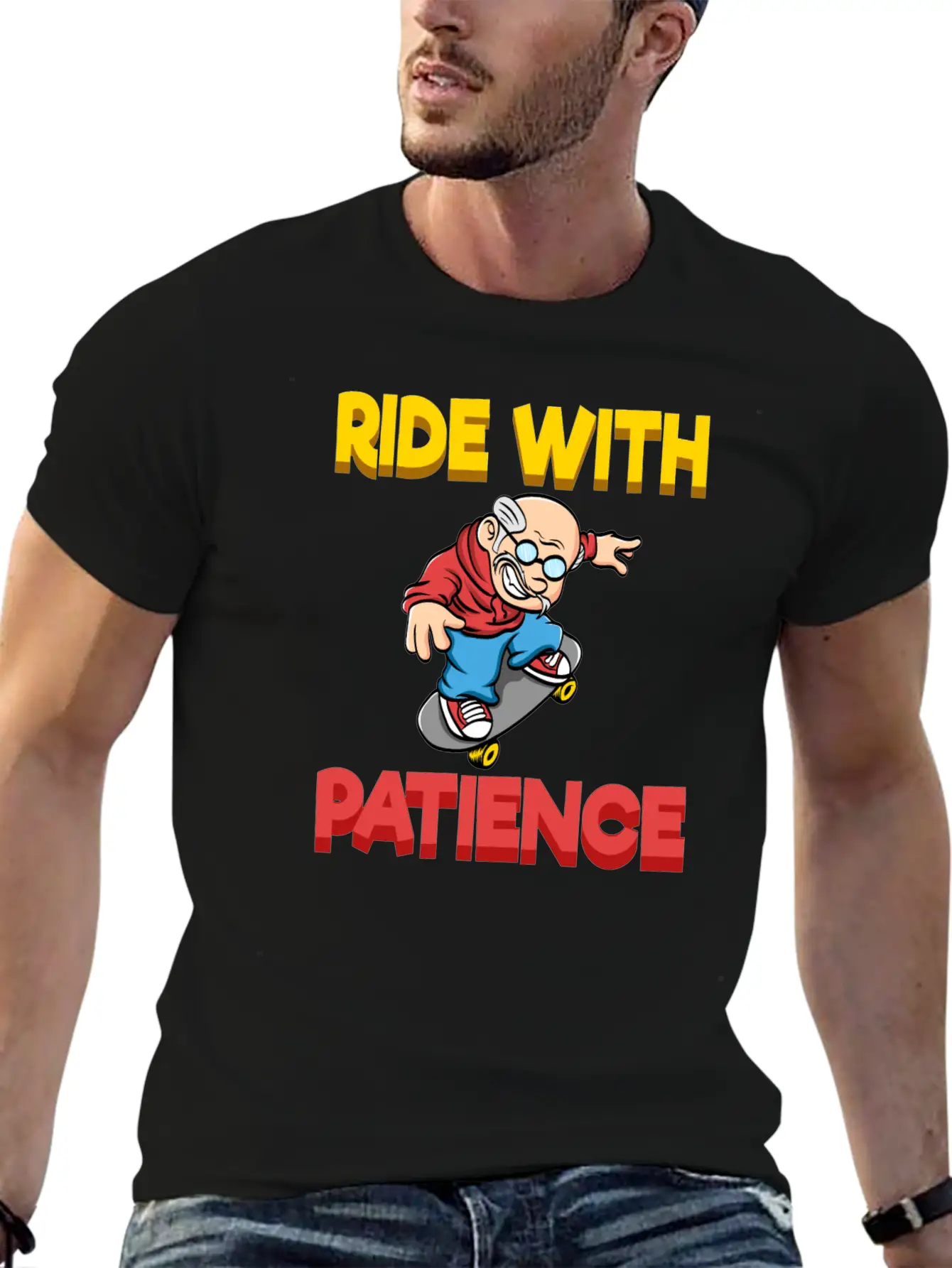 A Cute Riding Tee For Riders "Ride With Patience" Unisex Short Sleeve Soft Cotton T-Shirt – Casual Everyday Wear