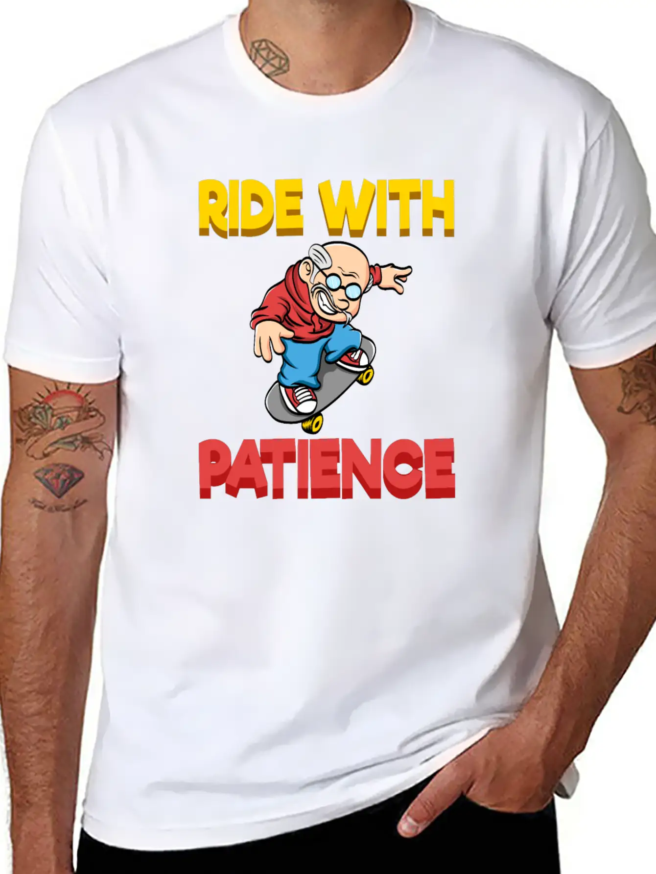 A Cute Riding Tee For Riders "Ride With Patience" Unisex Short Sleeve Soft Cotton T-Shirt – Casual Everyday Wear