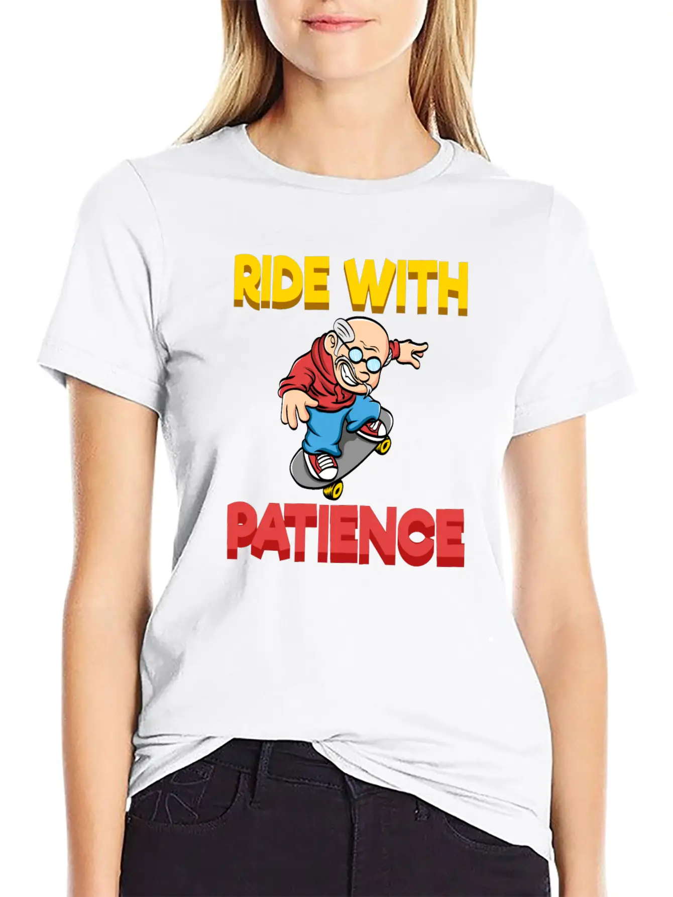 A Cute Riding Tee For Riders "Ride With Patience" Unisex Short Sleeve Soft Cotton T-Shirt – Casual Everyday Wear