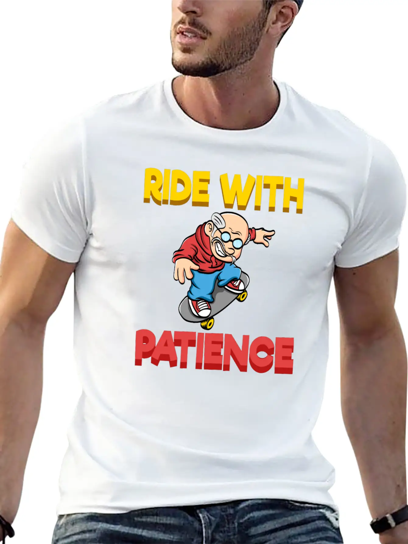 A Cute Riding Tee For Riders "Ride With Patience" Unisex Short Sleeve Soft Cotton T-Shirt – Casual Everyday Wear
