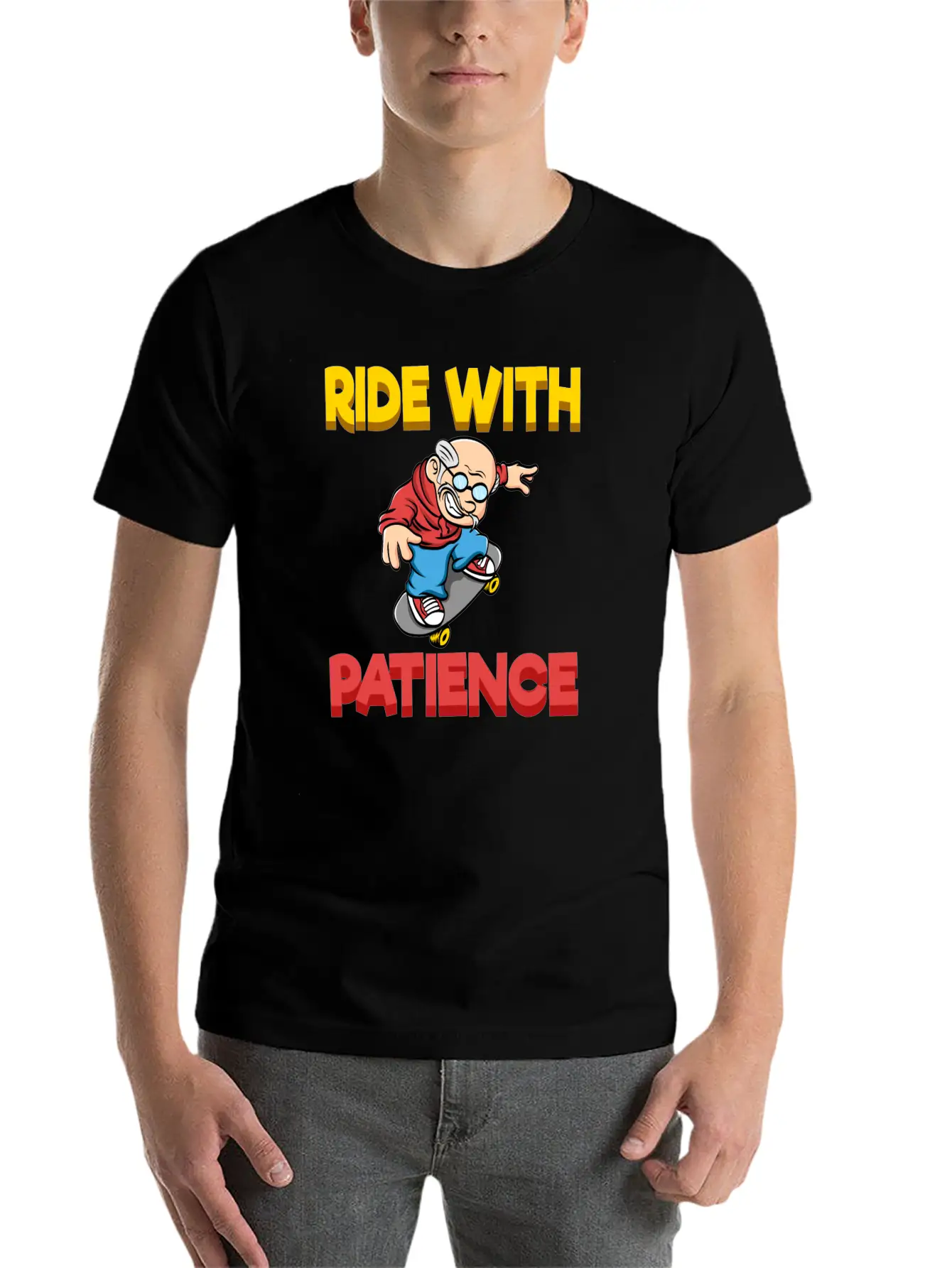 A Cute Riding Tee For Riders "Ride With Patience" Unisex Short Sleeve Soft Cotton T-Shirt – Casual Everyday Wear