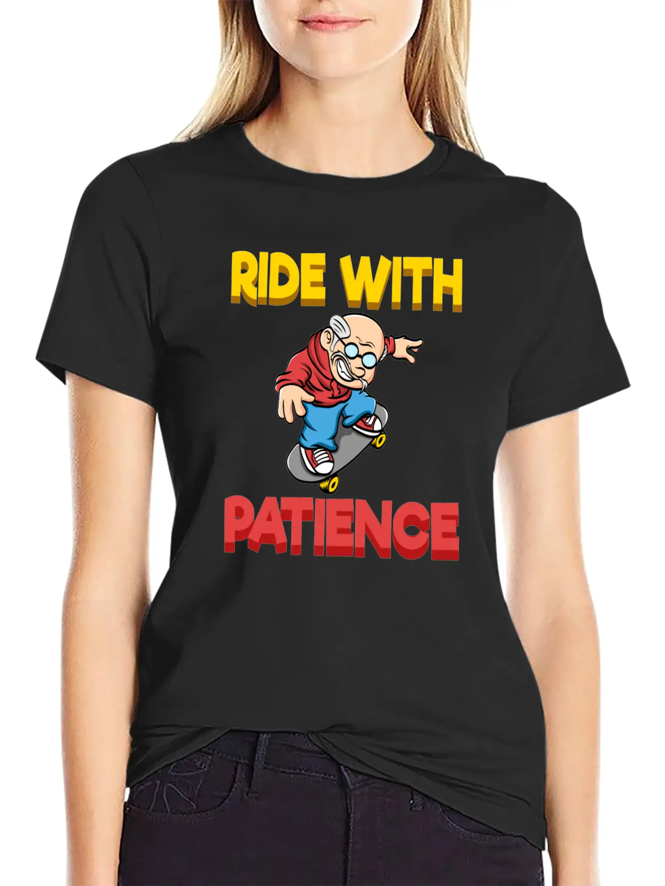 A Cute Riding Tee For Riders "Ride With Patience" Unisex Short Sleeve Soft Cotton T-Shirt – Casual Everyday Wear