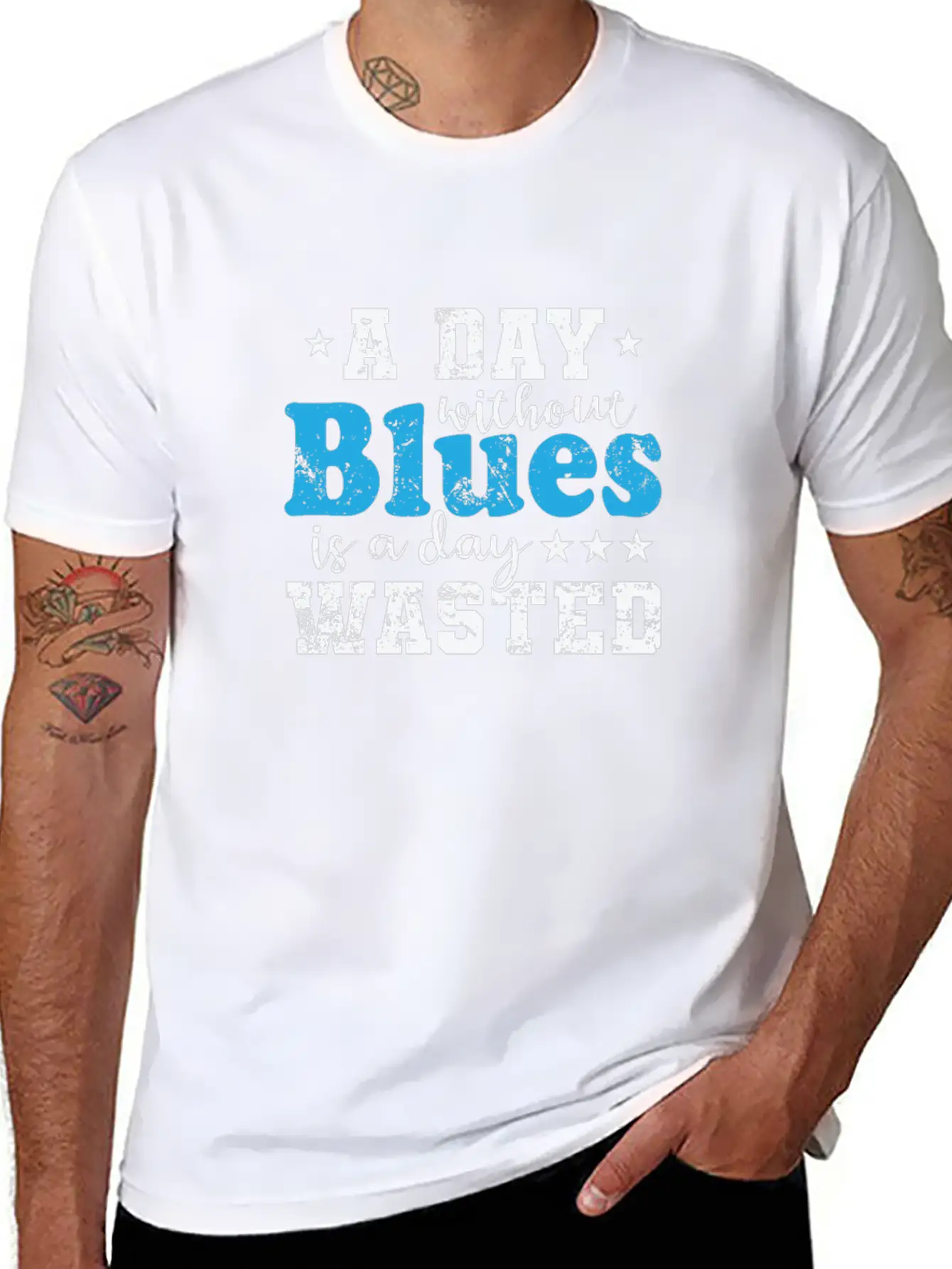 A Day Without Blues Is A Day Wasted Music Comfortable Minimalist Graphic Tee – Summer Style Essential