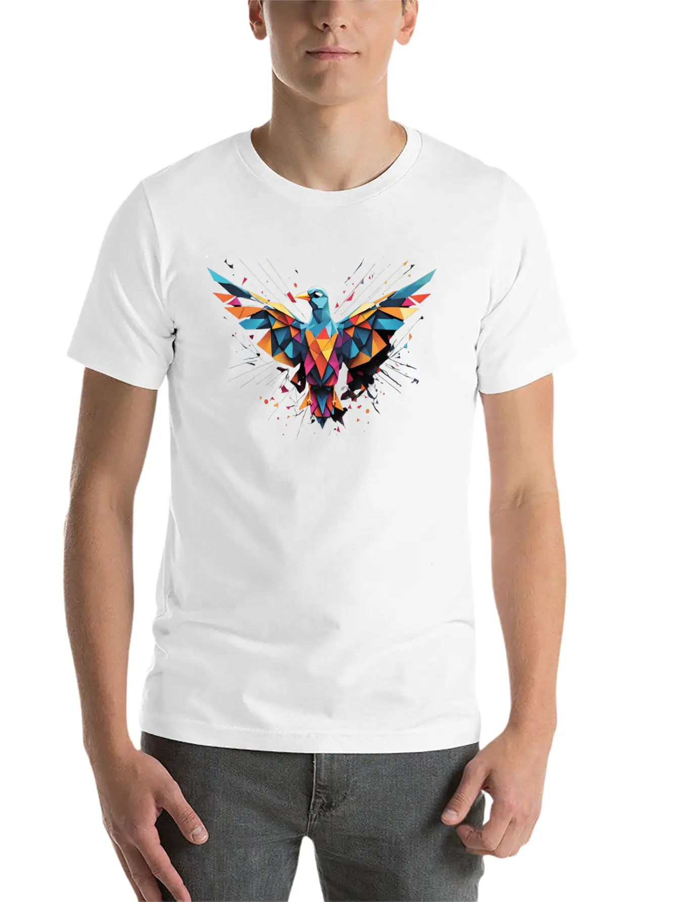 A Geometric Bird In Flight Timeless Short Sleeve Tee – Comfy And Minimalist Design